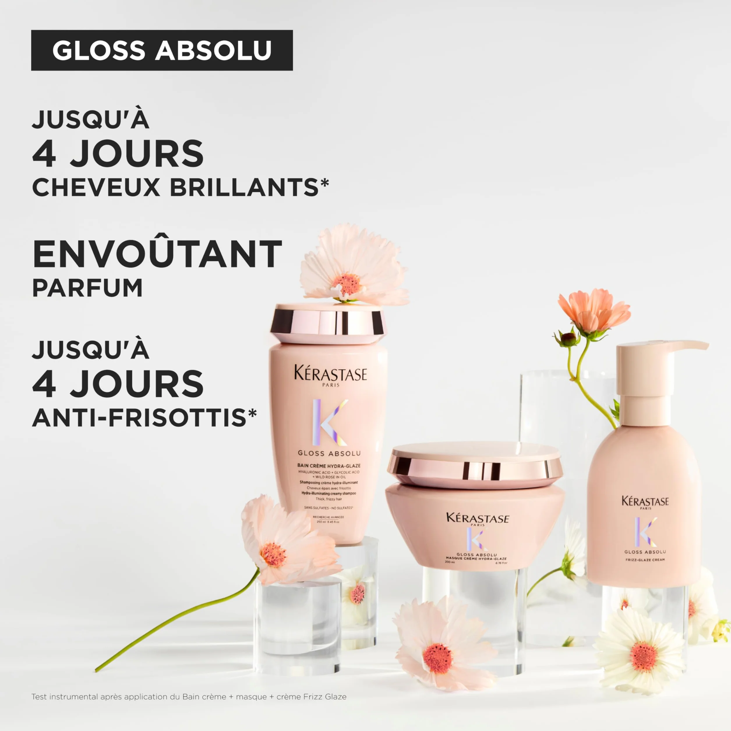 KÉRASTASE Gloss Absolu Bain Hydra-Glaze Shampoing Hydra-Illuminant Anti-Frisottis Acide Hyaluronique Cheveux Épais