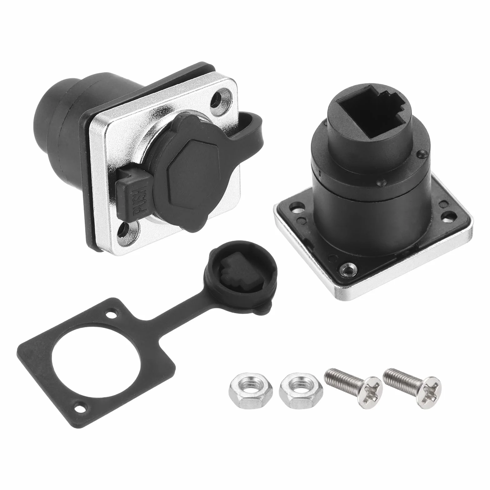QUARKZMAN D Type RJ45 Coupler, Connecteur Panel Mount IP65 Étanche RJ45 Socket Femelle Vers Femelle LAN Network Bulkhead Pass Through Socket Pour CAT6/CAT5E/CAT5, Pack De 10
