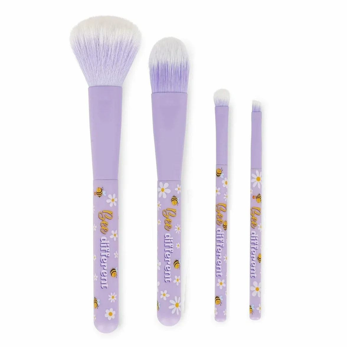 Legami Lot de 4 pinceaux de maquillage Oh My Glow! Thème Bee, poudre, fond de teint, ombre à paupières, eye-liner, vegan, format voyage