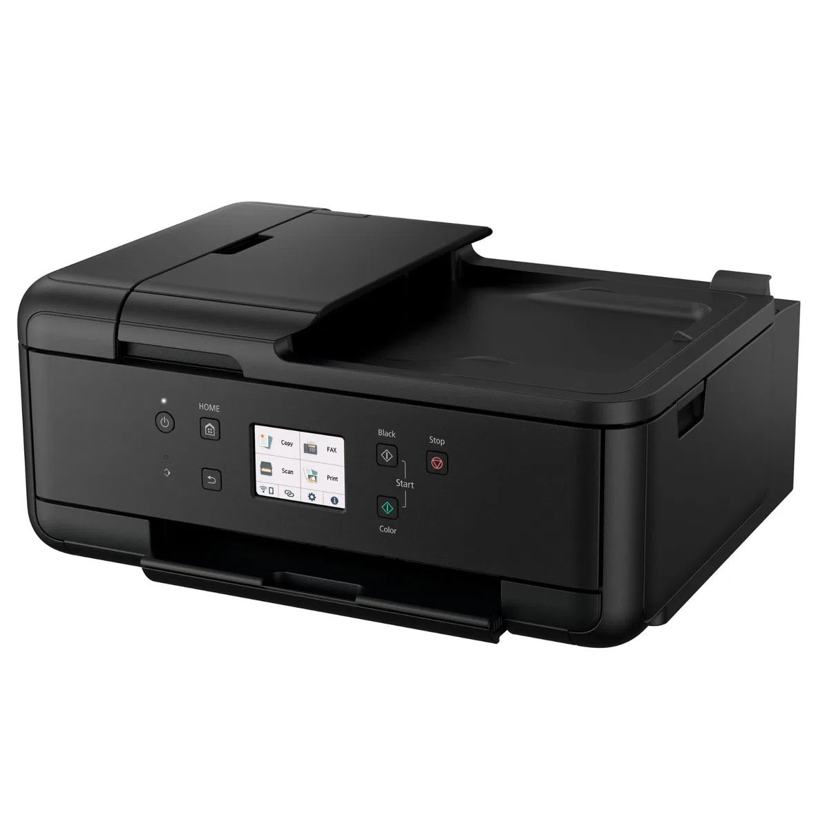 IC-Office TR7650 Imprimante multifonction 4 en 1 à jet d'encre couleur (impression, copie, numérisation, fax, ADF, Wi-Fi, AirPrint) Noir + 10 cartouches d'encre XXL