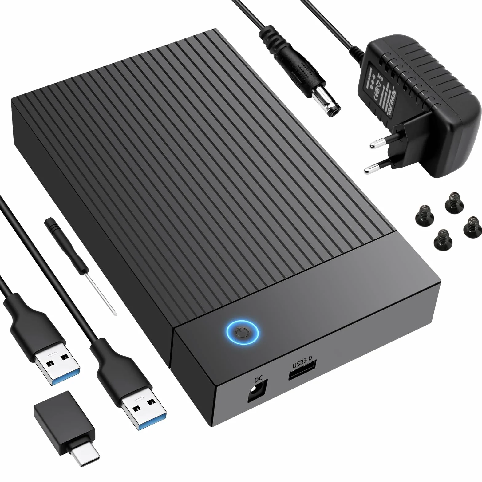 Boîtier Disque Dur 3.5 Adaptateur SATA USB 3.0 UASP pour SSD HDD