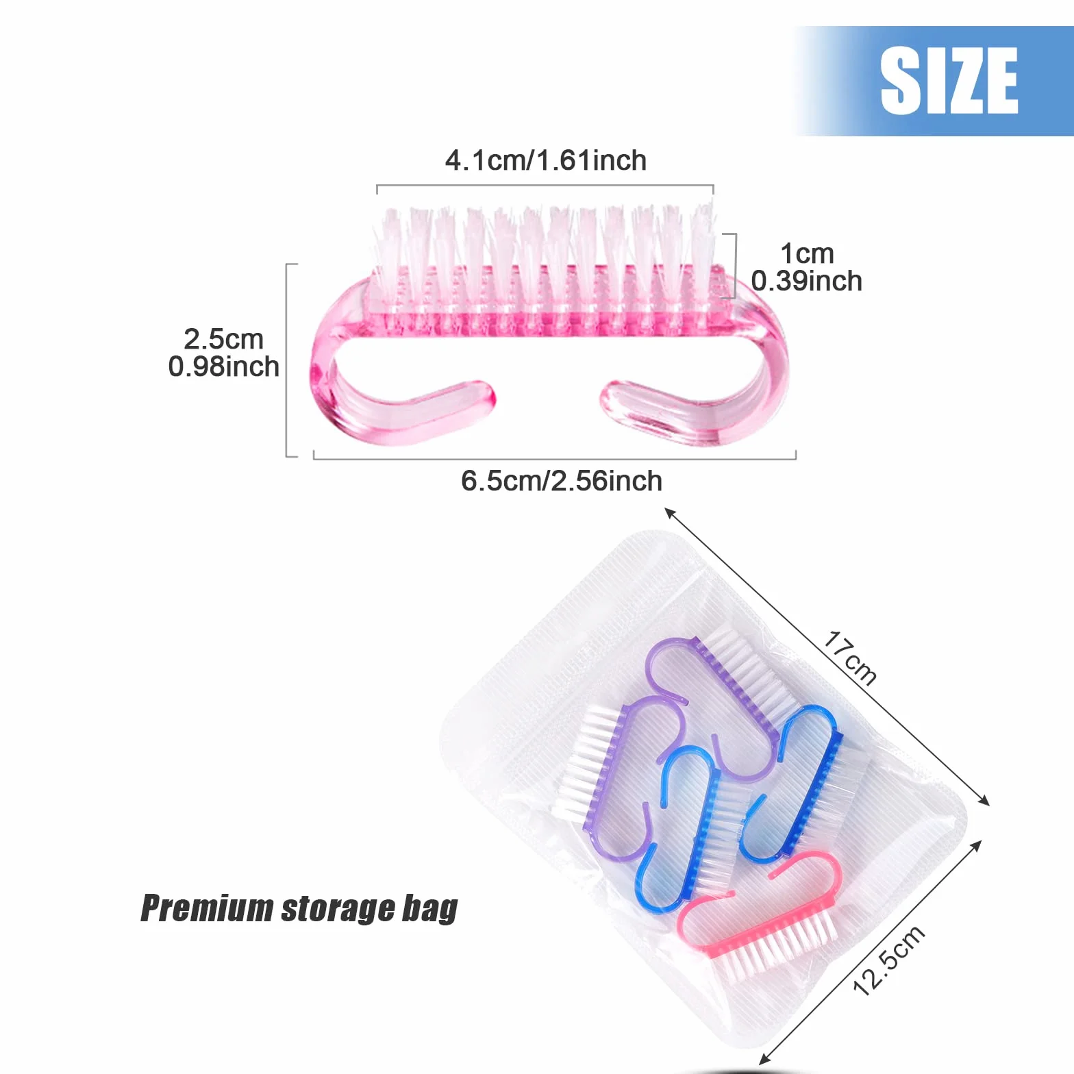 Brosse à Ongles 5 Pièces, Brosse de Nettoyage pour Nail Art, Outil de Récurage