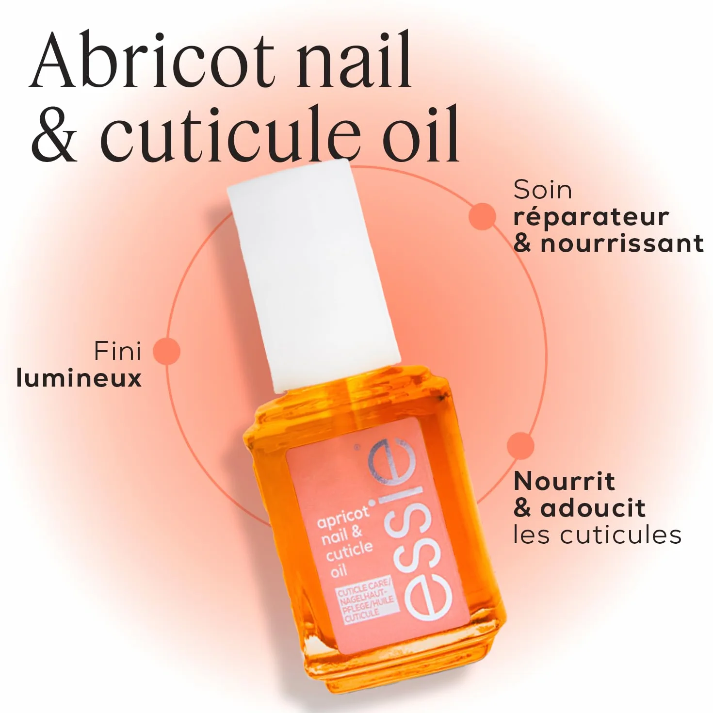 ESSIE Huile Abricot Ongles & Cuticules Soin Réparateur Hydratant 13,5 ml