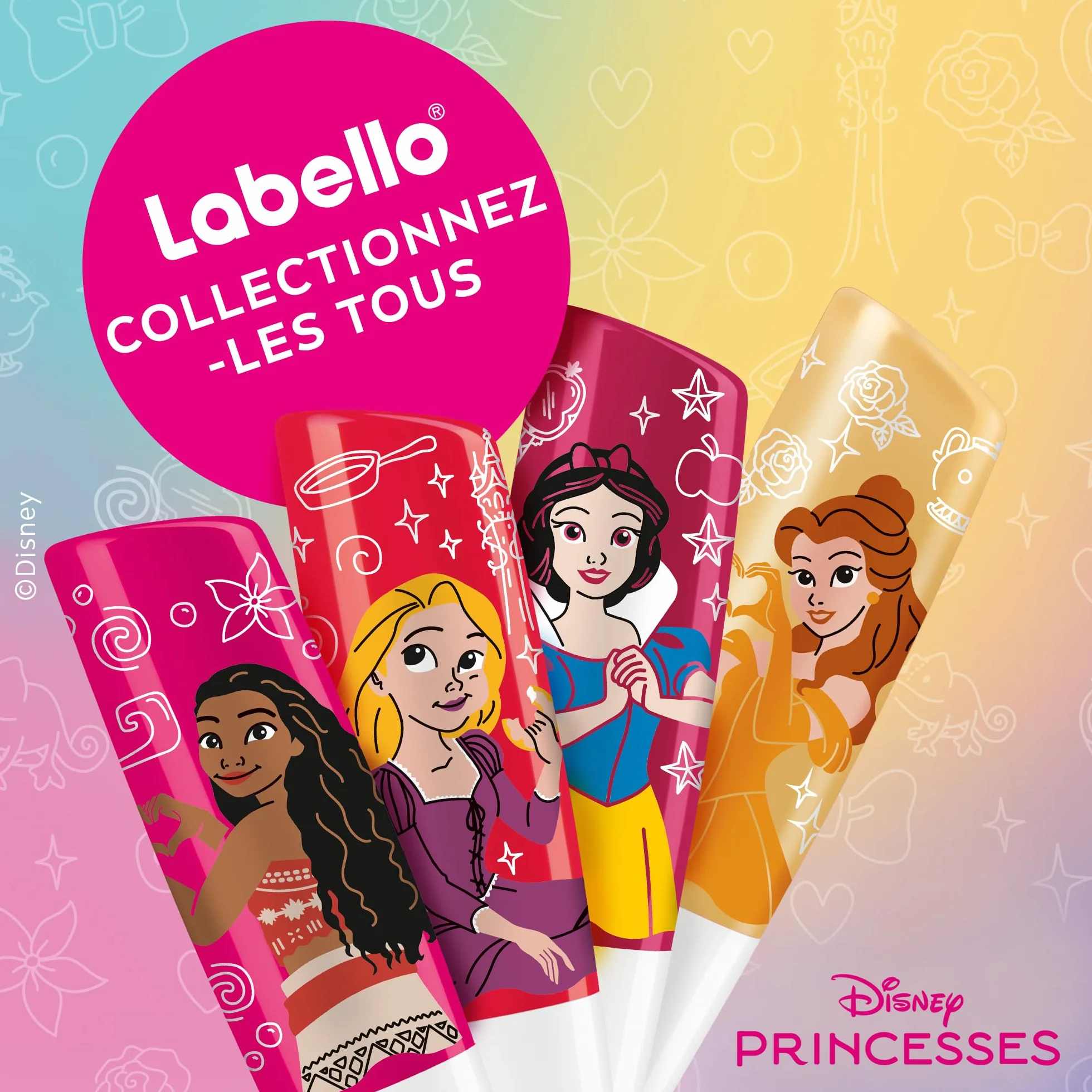 LABELLO Baume à lèvres Disney Princesse Blanche-Neige Cherry Apple Dream 4,8 g Stick hydratant parfumé cerise