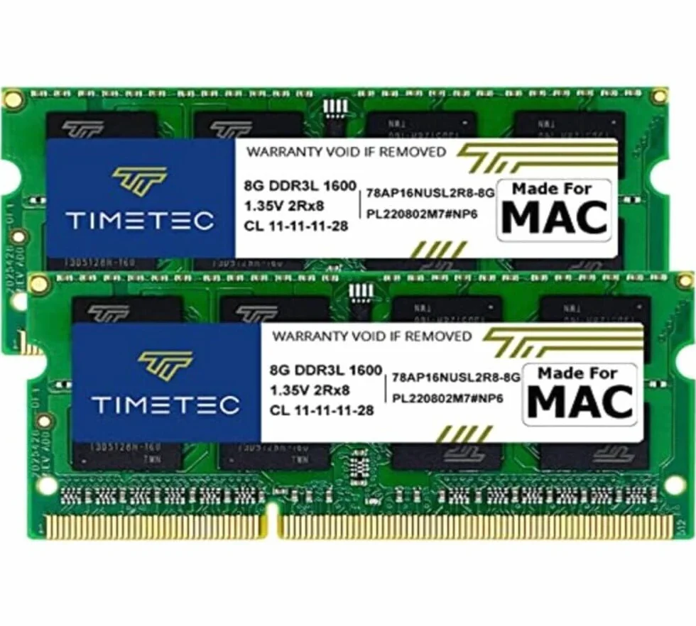 Timetec 16Go KIT (2x8Go) DDR3L 1600MHz RAM pour Apple Mac Book Pro, iMac, Mac Mini