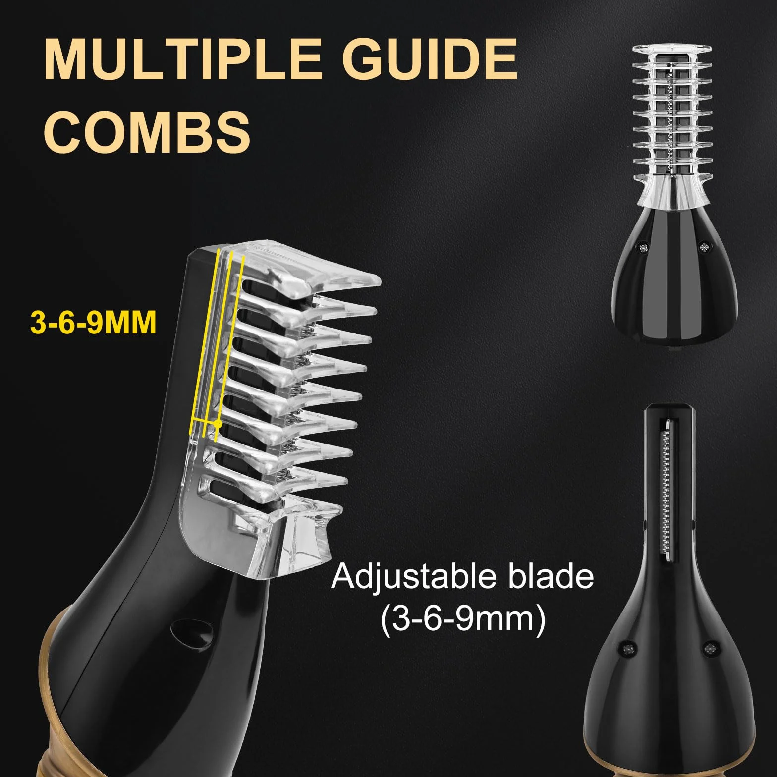 Tondeuse Barbe Homme Sans Fil Rechargeable Lame en T Rasoir Electrique Kit Multi-Usage Tailler Contour Nez Corps