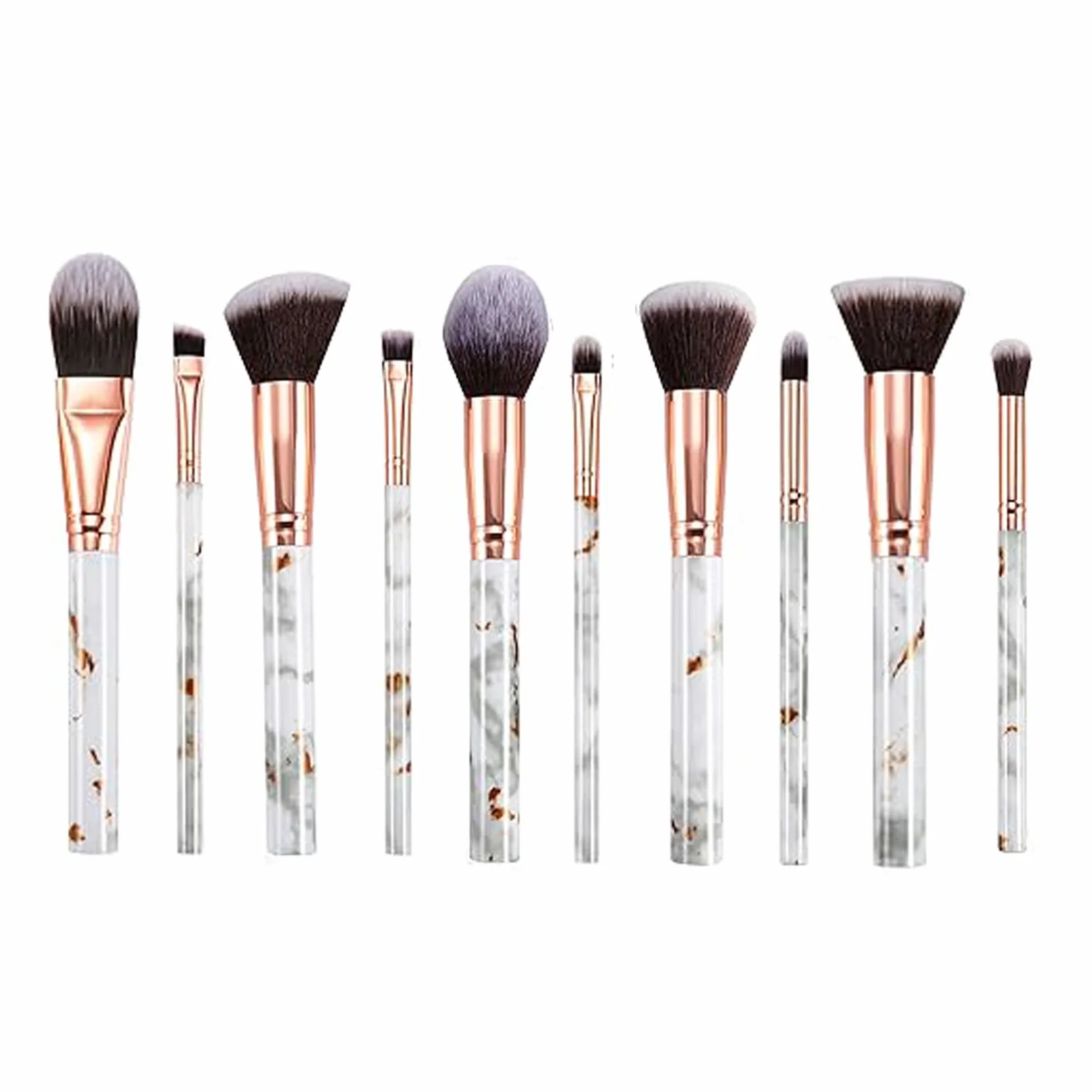 Pinceaux Maquillages 10 PCS Set Professionnels Fond de Teint Poudre Fard à Paupières Contour