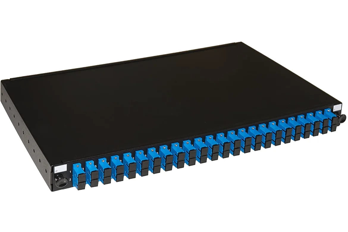 LINK Panneau en fibre optique 19" avec 24 adaptateurs SC Duplex monomode Profondeur 250 mm Noir