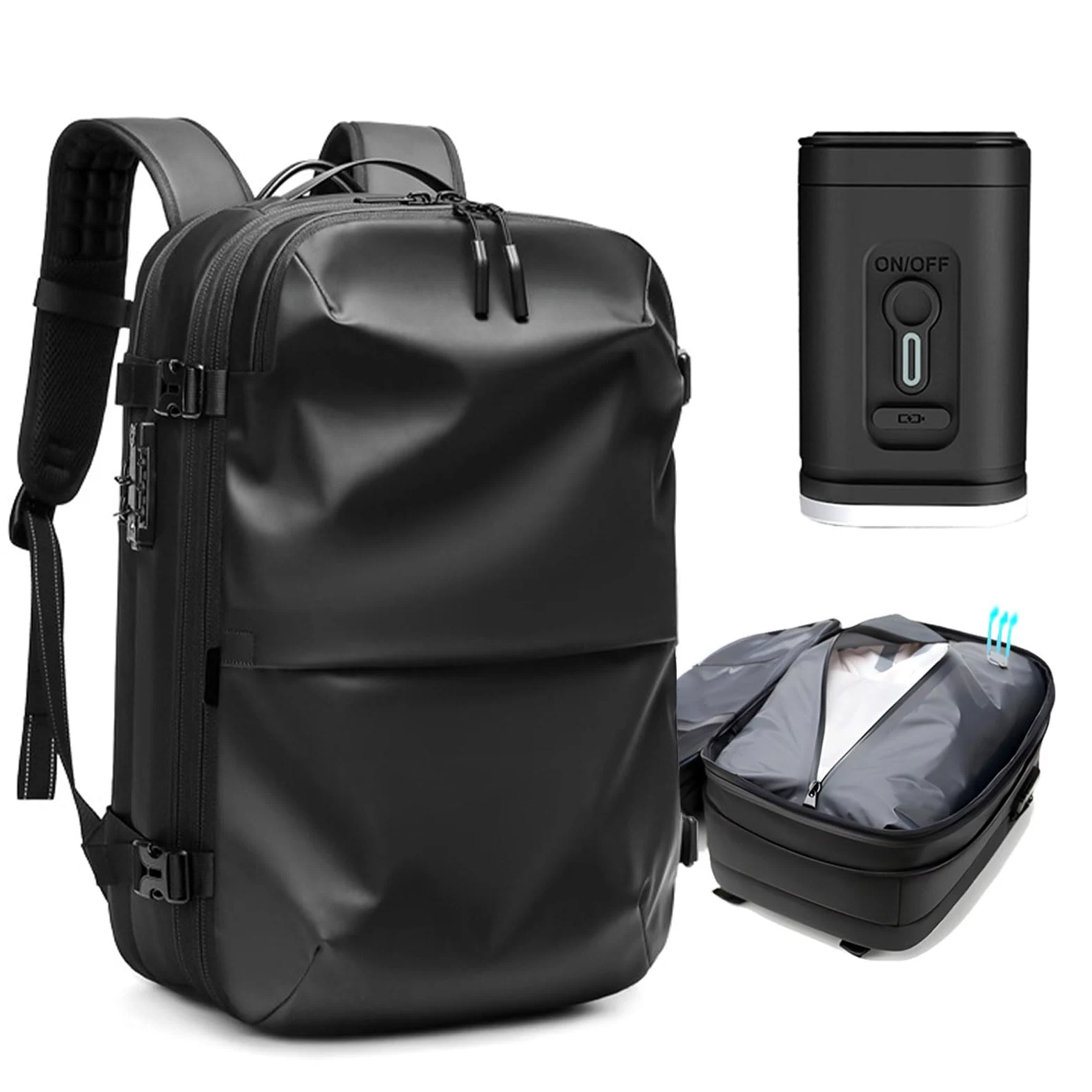 Airbag Sac à dos sous vide, 60 l, pour avion, avec compartiment pour ordinateur portable