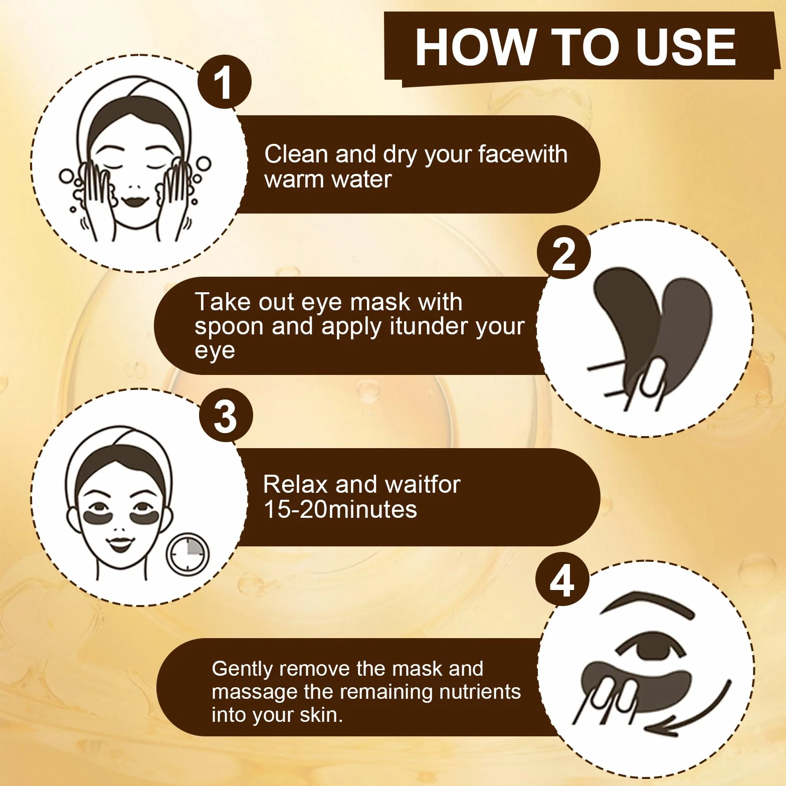 24K Gold Masque Pour Les Yeux 60 Patch Anti Cernes Hydratant