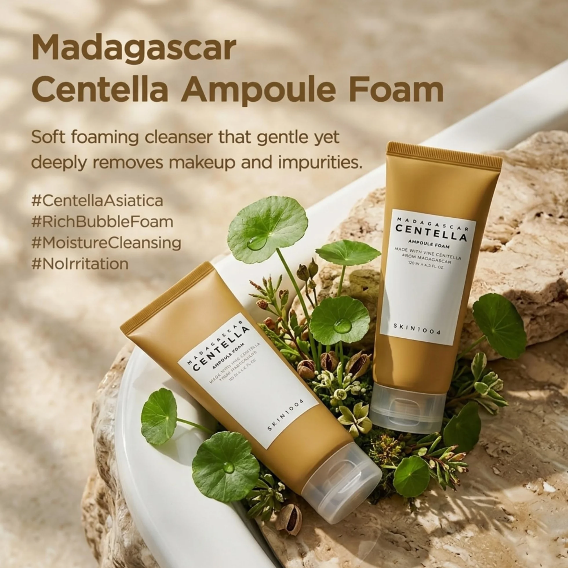 SKIN1004 Madagascar Centella Double Nettoyage Huile Démaquillante 200 ml Mousse Nettoyante 125 ml Routine Coréenne Peaux Sensibles