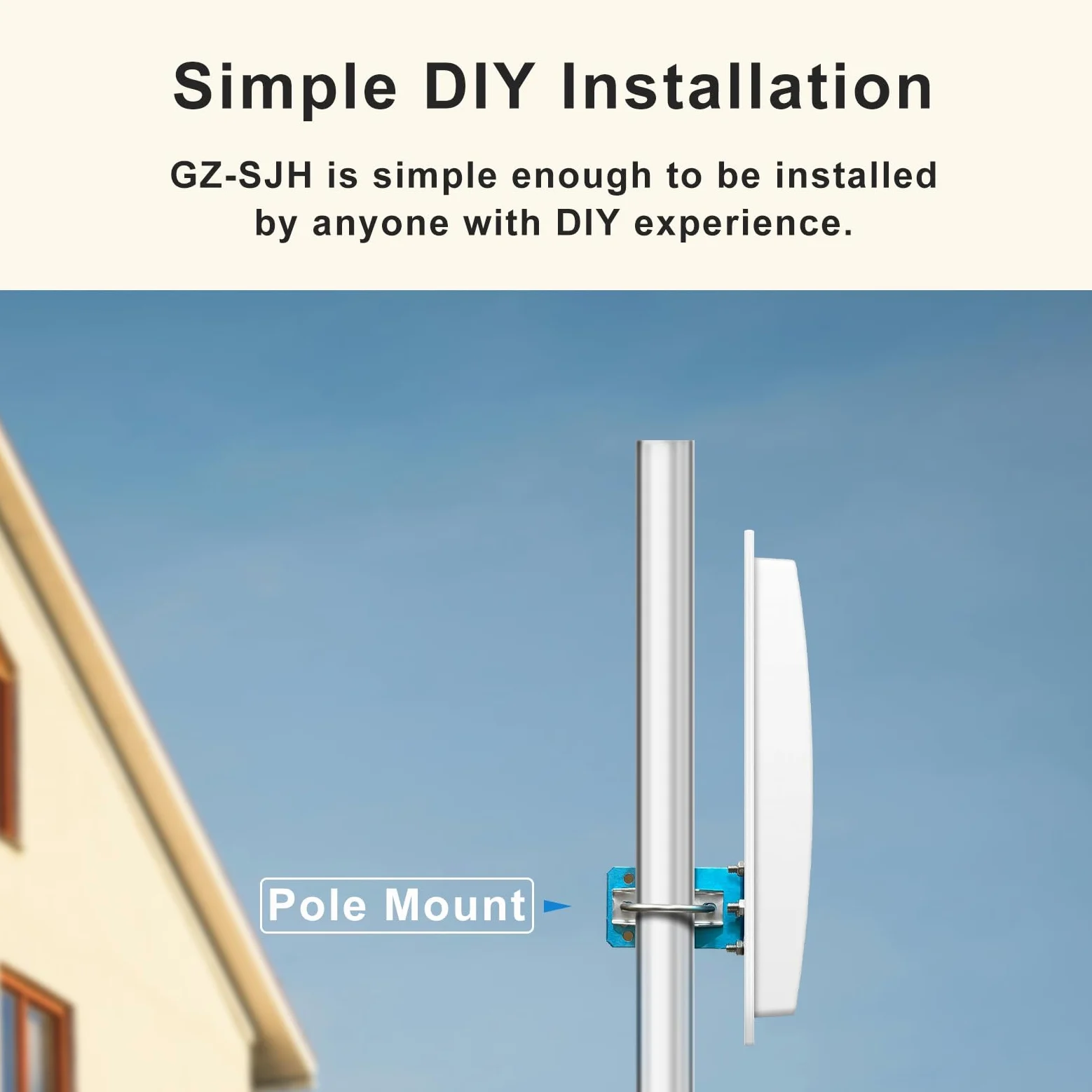 Antenne 5G Exterieure 4G WiFi Dual-Polarisation 14dBi LTE 698-2700/3300-3800 MHz MIMO Directionnelle SMA/2xTS9, Câble 10m, 3G/4G/5G/GSM/GPRS - Blanc