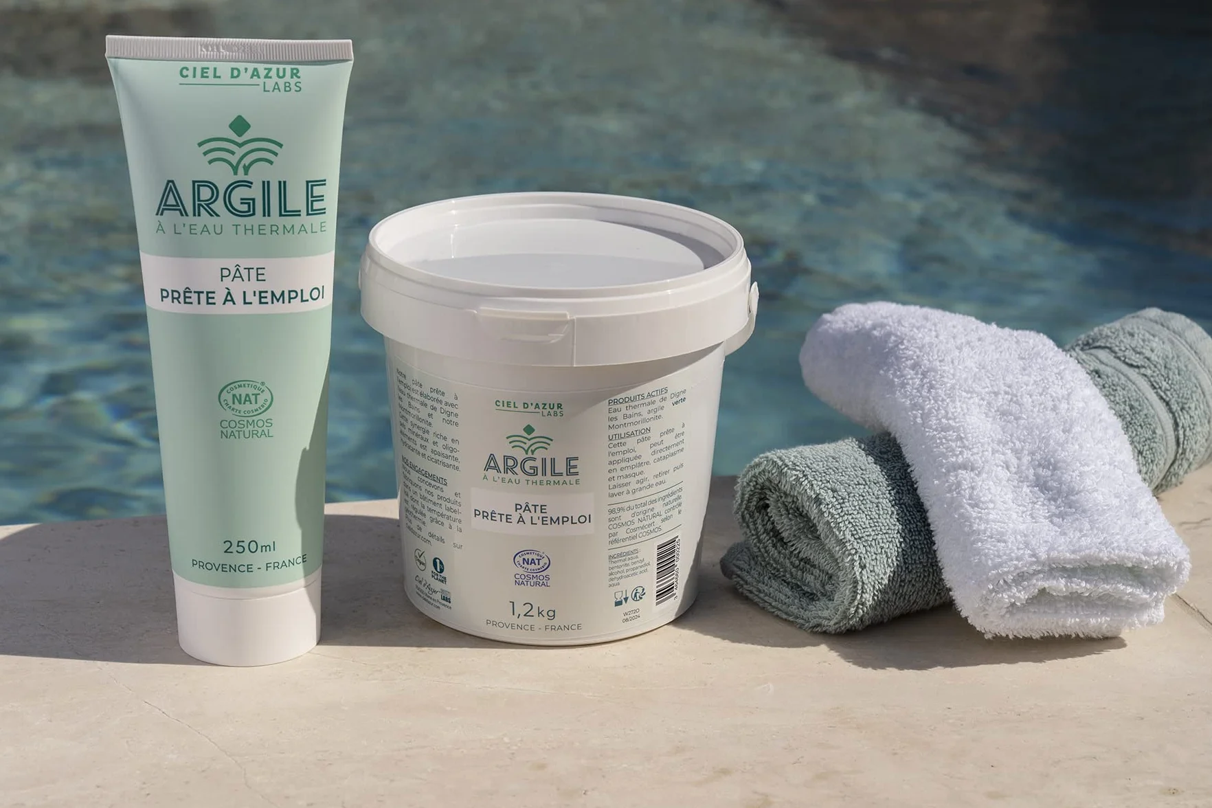 Ciel d'Azur Labs Pâte d'Argile Verte à l'Eau Thermale Tube 250ml Cosmos Natural
