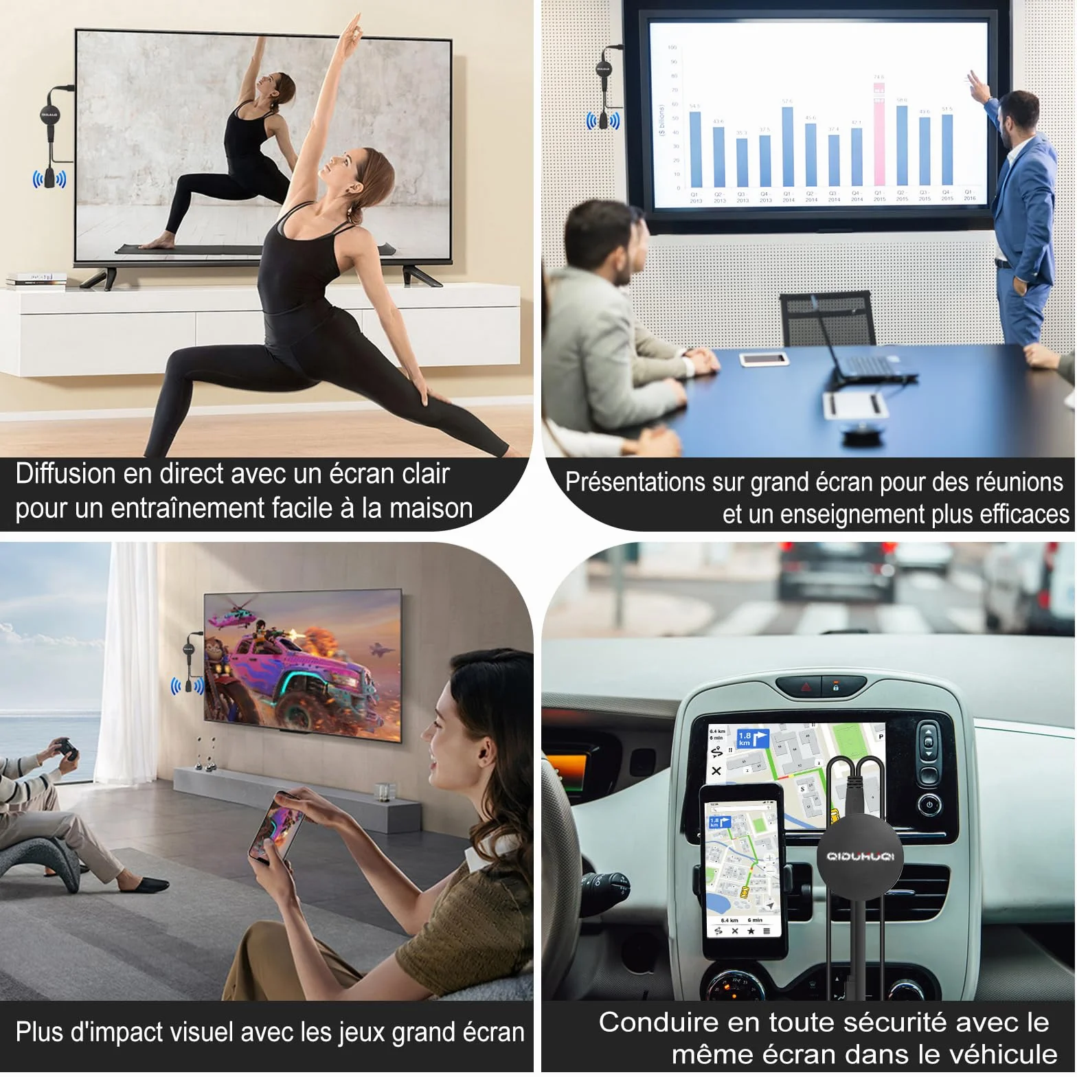 Wireless HDMI Dongle 2.4GHz Miracast Airplay DLNA Android iOS iPhone iPad