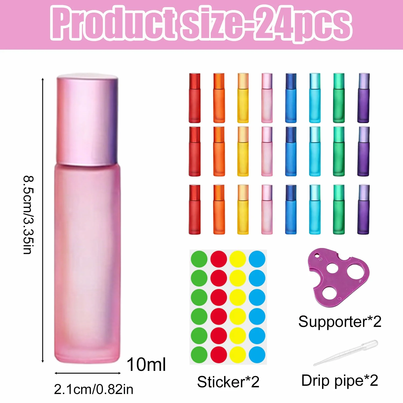 Flacons roll-on en verre 10ml vides pour huiles essentielles, déodorant rechargeable DIY