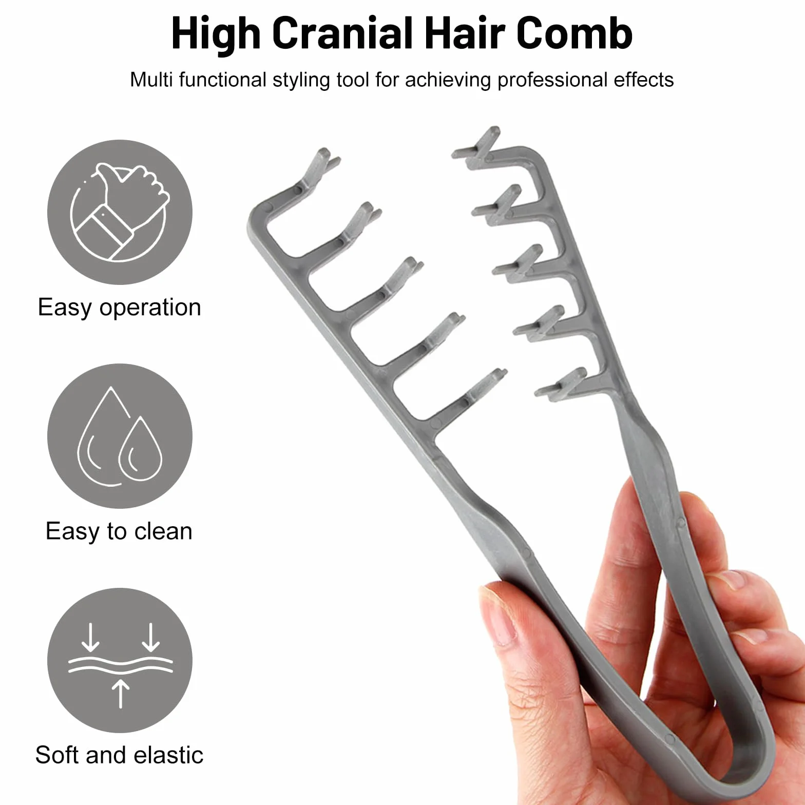 Peigne Cheveux Texture Pliable Grosse Dent Large Volumisant Racines Accessoire Coiffant