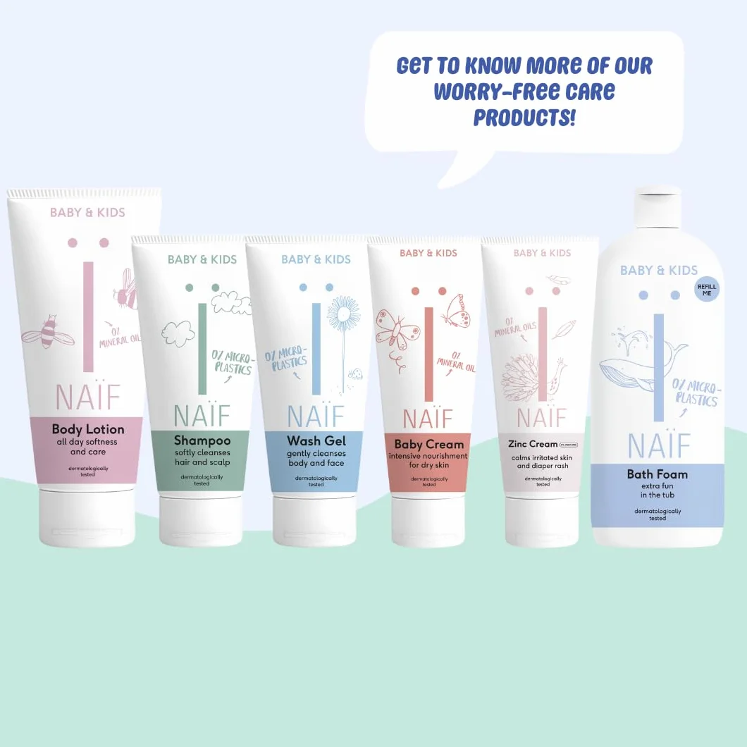Naïf Shampoing & Après-Shampoing 2 en 1 Bébé & Enfant 200 ml – 0% parfum, sans SLES, microplastiques ni silicones