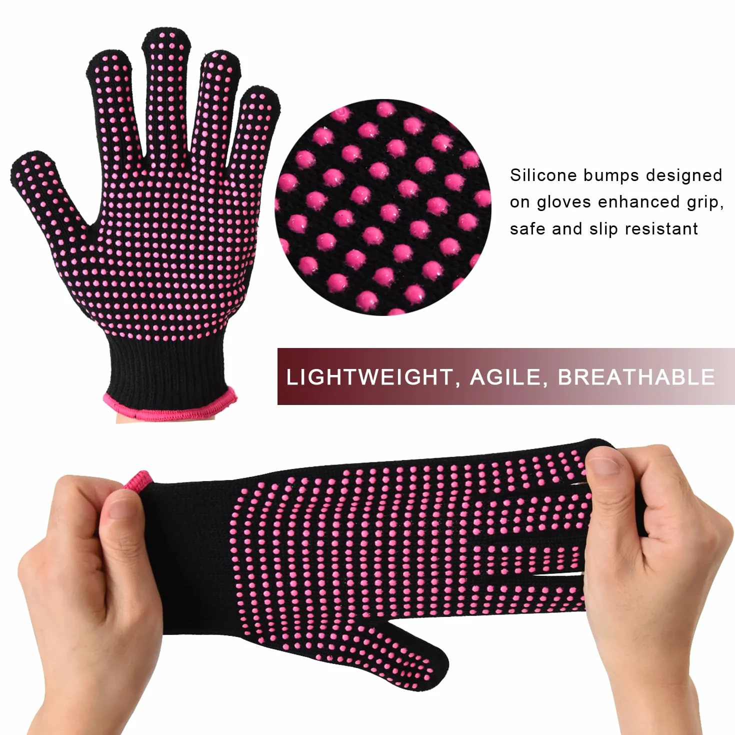 Gants silicone résistants à la chaleur thermiques pour coiffure bouclée