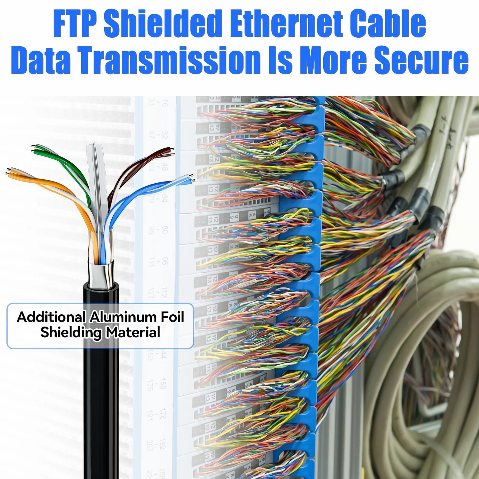 Cable Ethernet 100m, RJ45 Cat 6 Blindé Câble Réseau à l'extérieur Intérieur