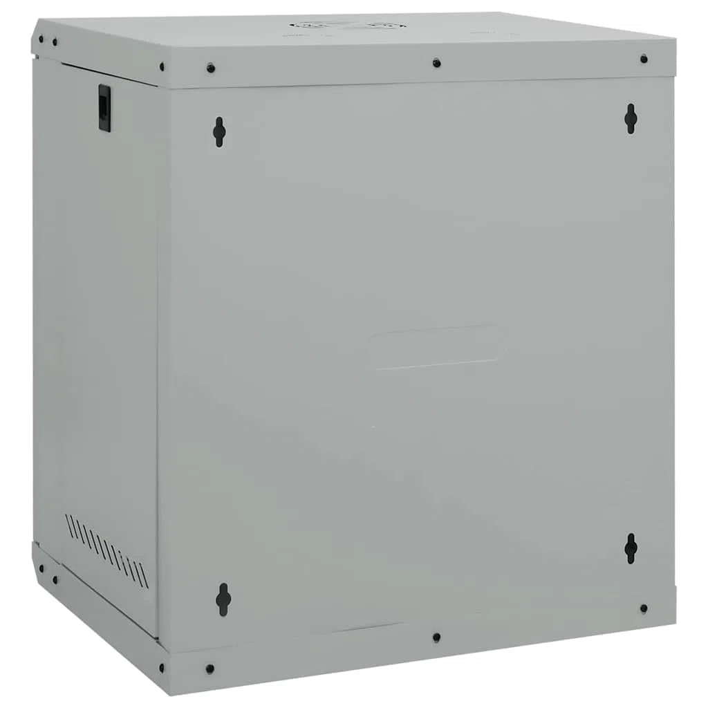 Armoire réseau murale - 53 x 45 x 60 cm - Gris - Armoire serveur pour bureau avec porte de sécurité en verre verrouillable - Armoire réseau 19"