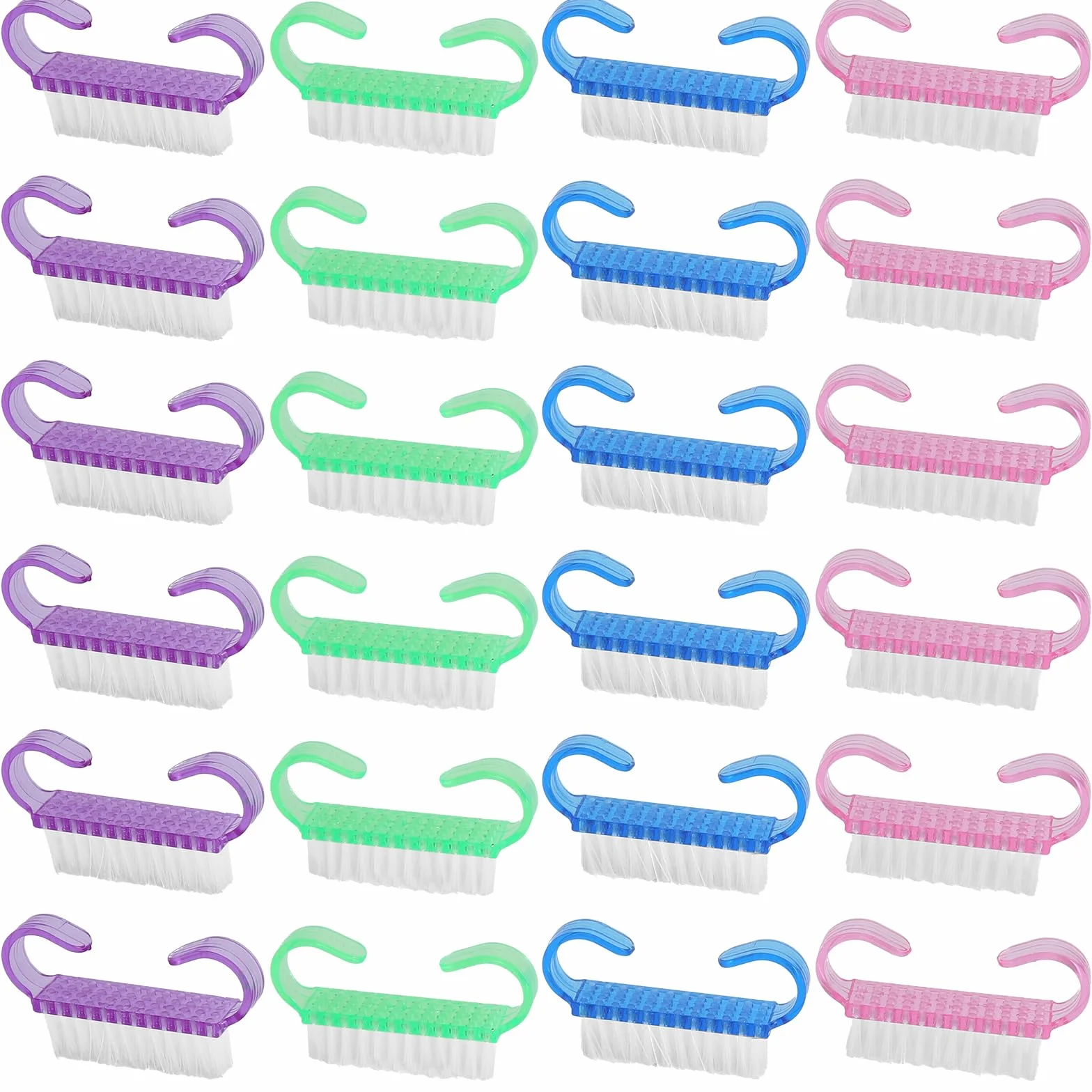 Lot de 24 Brosses à Ongles avec Poignée en Plastique, Brosse Exfoliante pour Mains et Pieds
