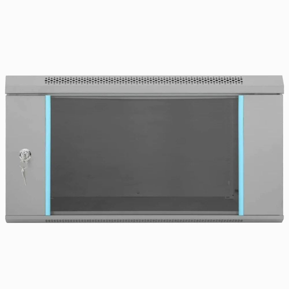 Armoire Réseau, Armoire Serveur Baie de Serveur Coffret Boit de Réseaux Mural avec Stockage Gris 60 x 60 x 35 cm Acier