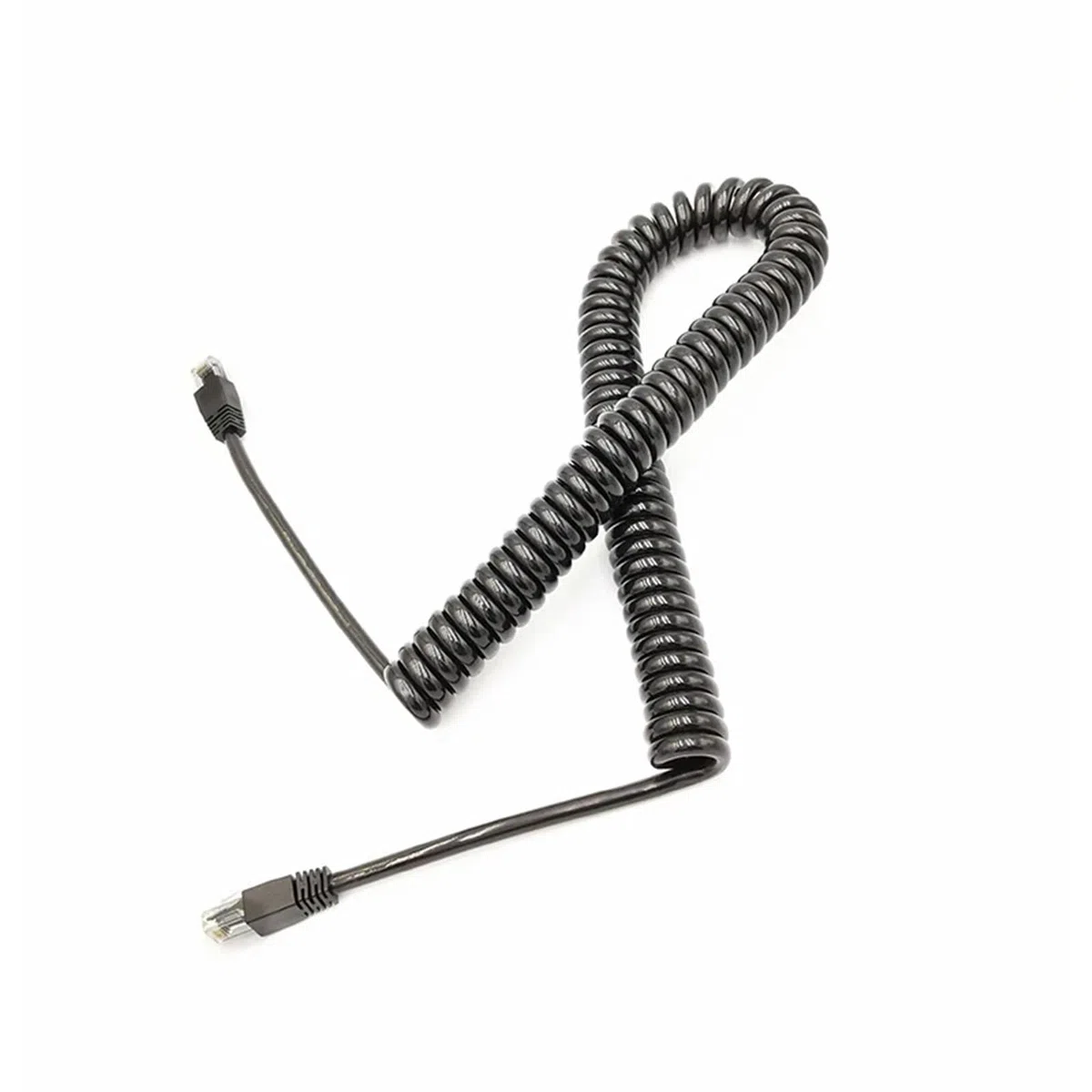Câble Ethernet avec connecteur à Ressort en Spirale, câble réseau Gigabit à 8 cœurs avec tête en Cristal, 1 pièce(Stretch 3meter)