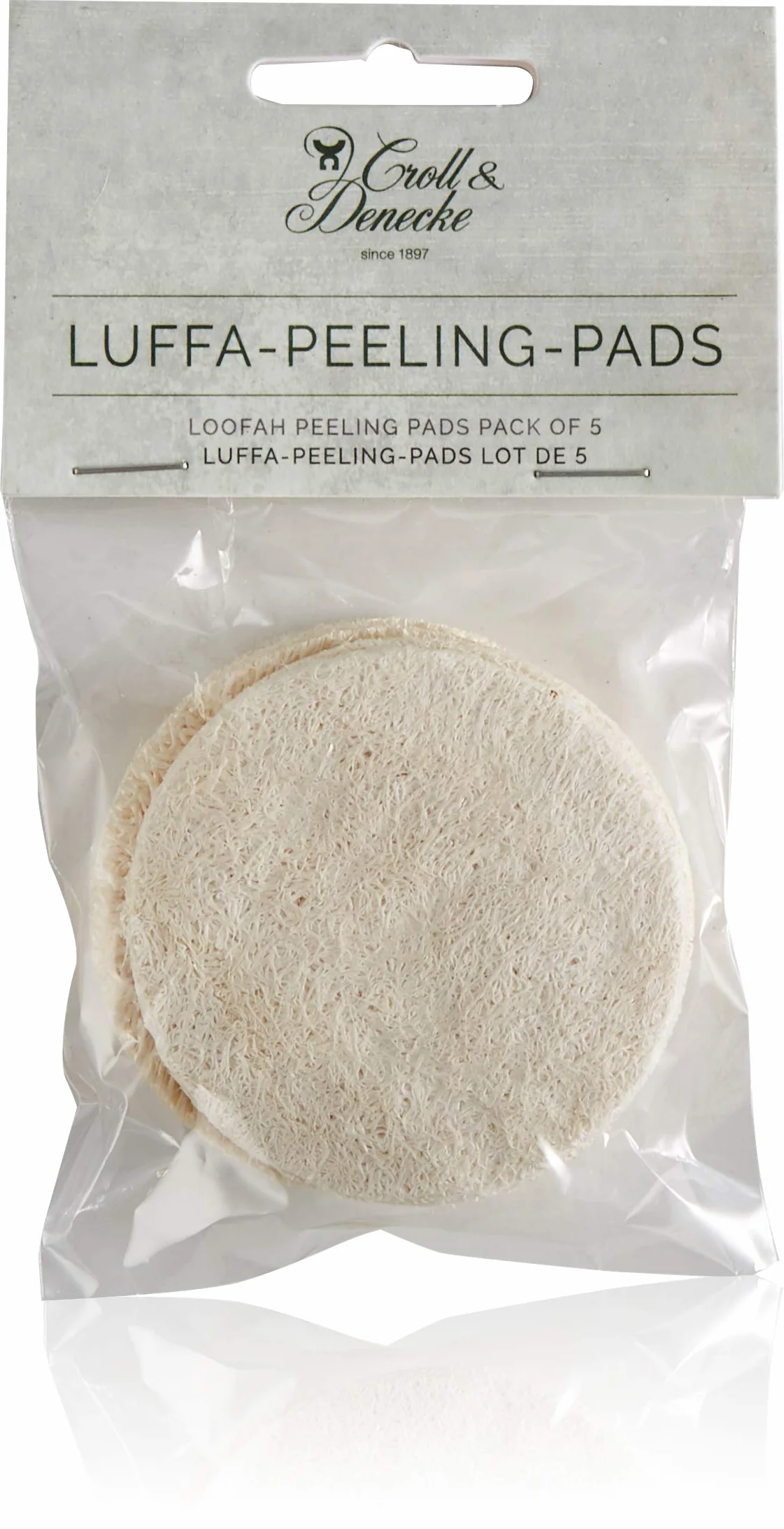 Croll & Denecke Lot de 5 Pads Ronds en Luffa pour Peeling