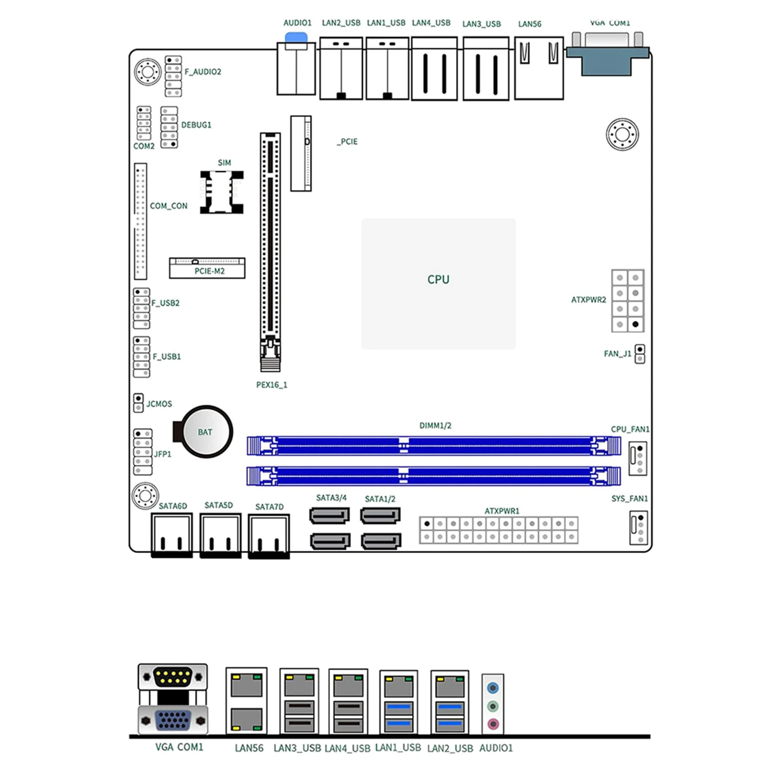 Serveurs Cartes mères avec 10 RAID SATA, deux processeurs 6 x 2,5 Go Ethernet pour réseau, stockage, routeurs, cartes mères