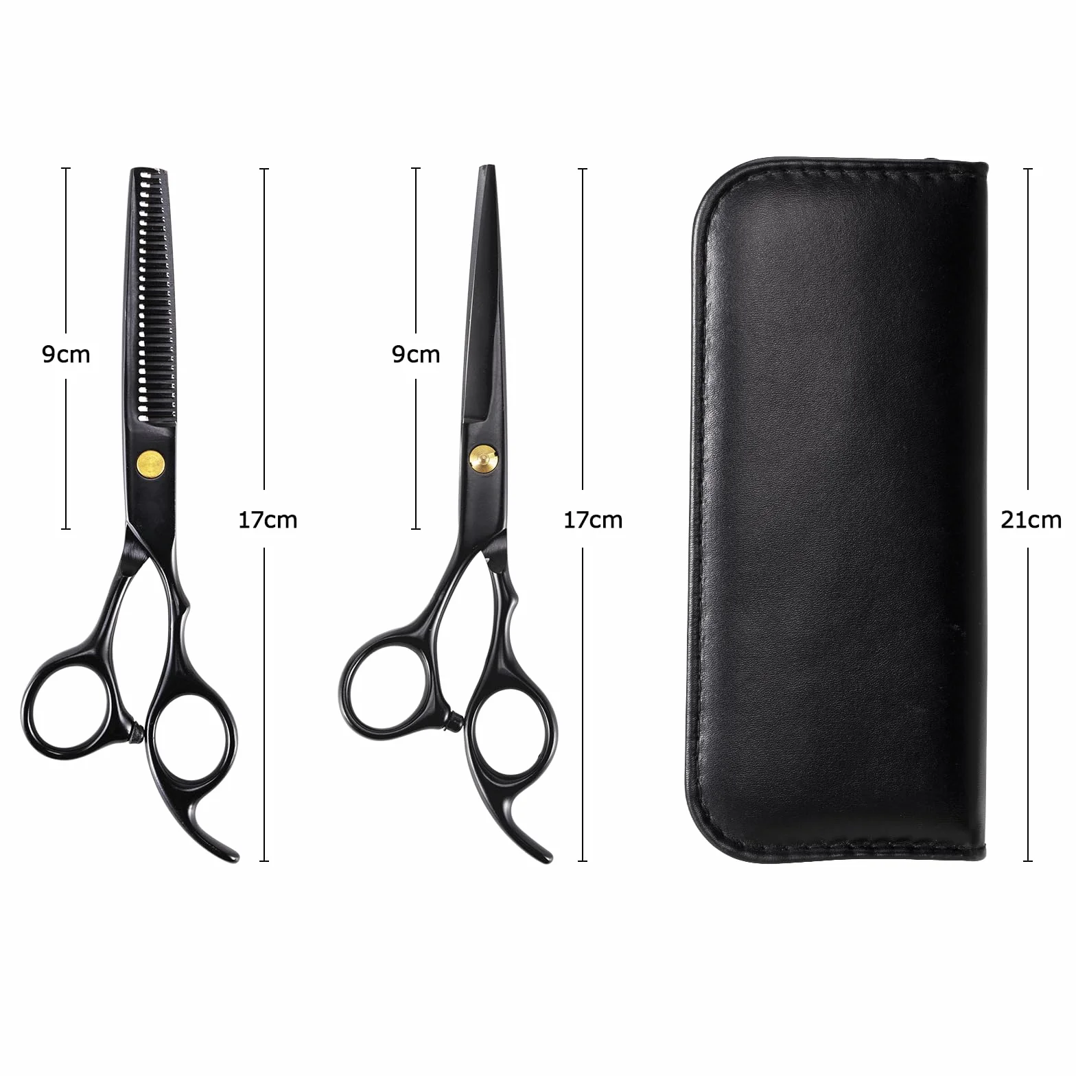 Ciseaux Coiffure Set Professionnel, Ciseaux à Effiler Hair Cutting Scissors Kit avec Cape, Peigne, Barrette pour Cheveux et Barbe