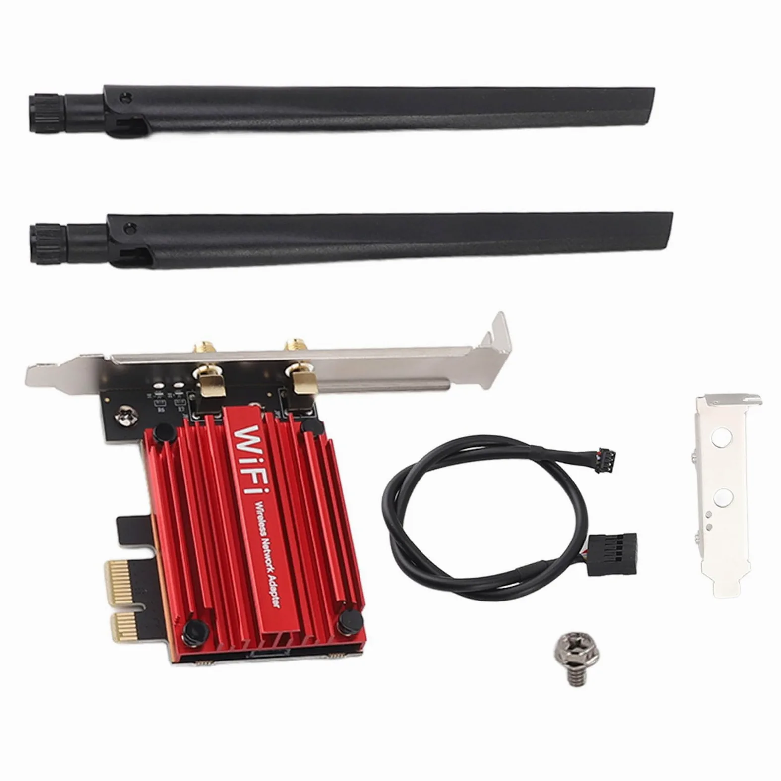 Cryfokt Carte WiFi AX210 PCIe Haute Vitesse 5374Mbps, Adaptateur WiFi 6 sans Fil pour Ordinateur de Bureau, Bluetooth 5.3, Compatible avec 10 11