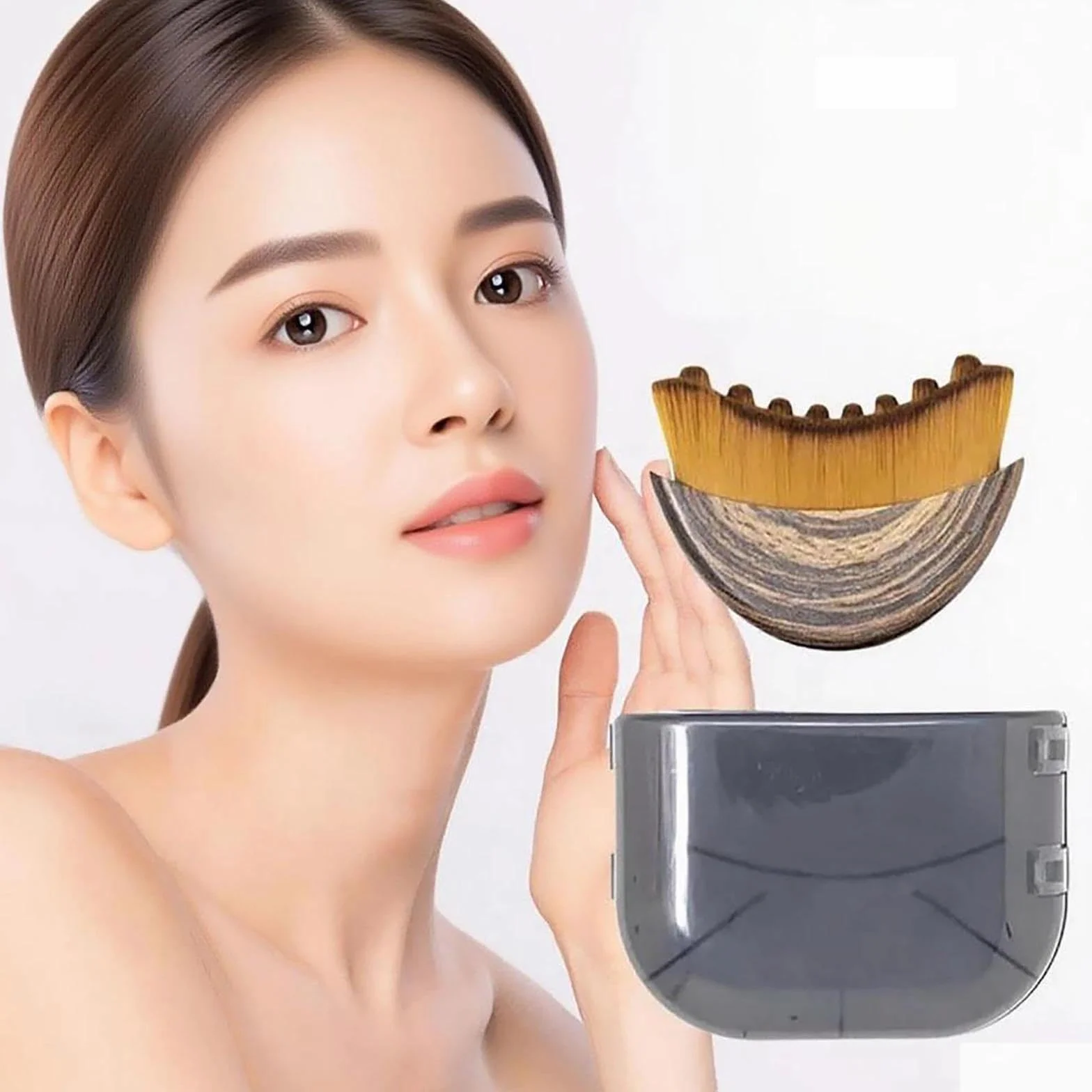 Brosse lymphatique portable Masseur drainage visage corps contour mâchoire soulagement fatigue brossage sec étui transport
