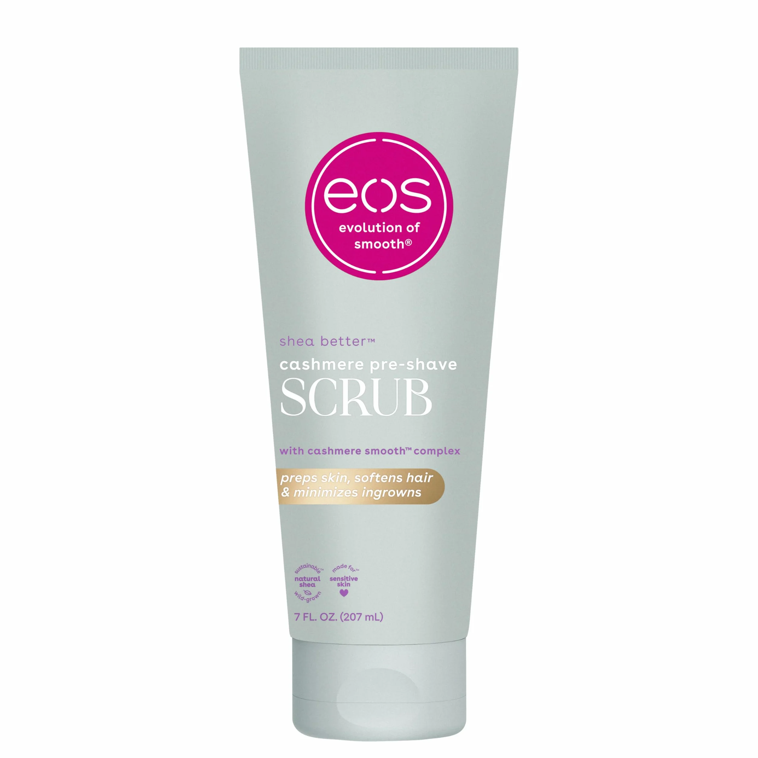 Eos Cashmere Skin Collection Gommage pré-rasage Vanille Cashmere exfoliant corps hydratant sucre karité 207 ml