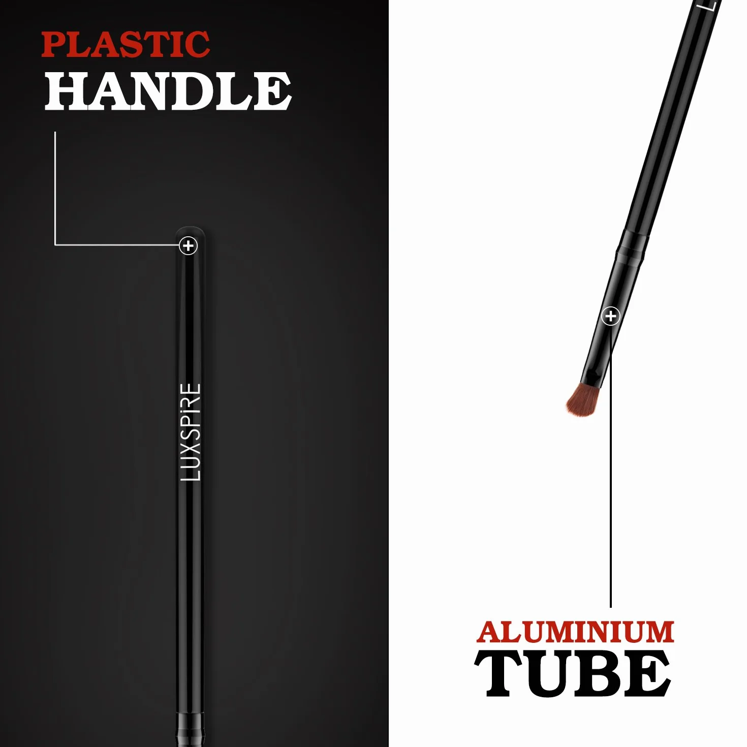 Luxspire Pinceaux à Lèvres Lot de 2 Noir Applicateurs Maquillage