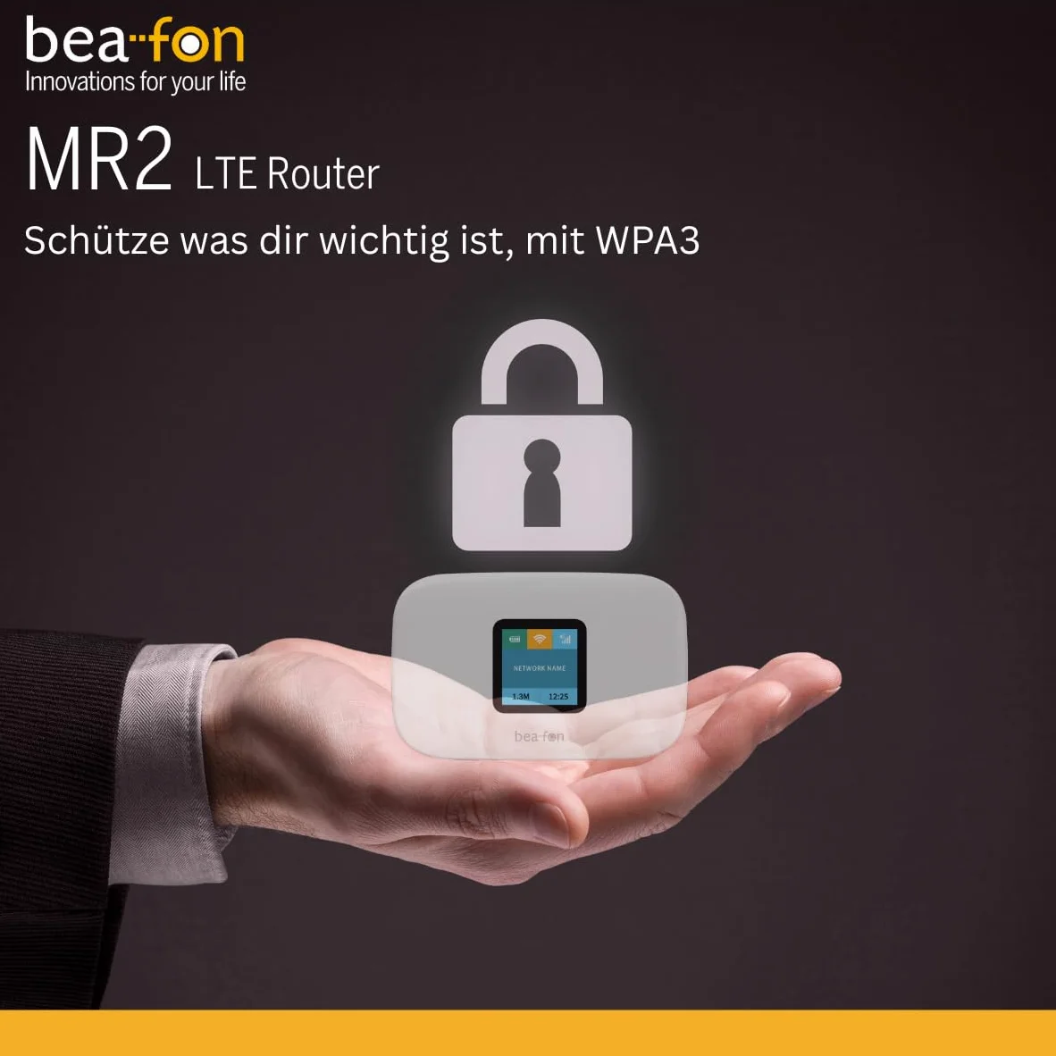 beafon, MR2, routeur, 4G LTE, Internet Mobile, Cat 4, cryptage WPA3, Wi-FI sécurisé, écran Couleur, 1,44" (3,65 cm)
