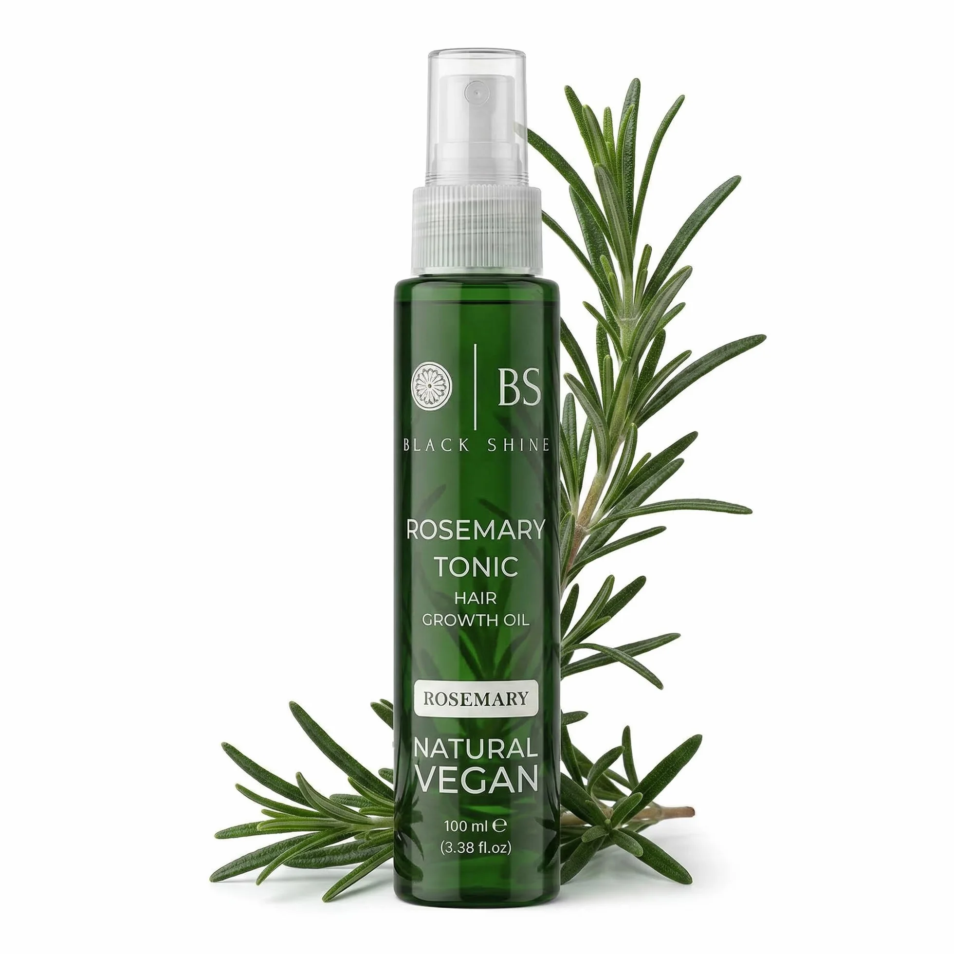 BLACK SHINE Tonique Capillaire au Romarin 100 ml Spray Naturel Vegan Soin Sans Rinçage Cheveux Forts Épais
