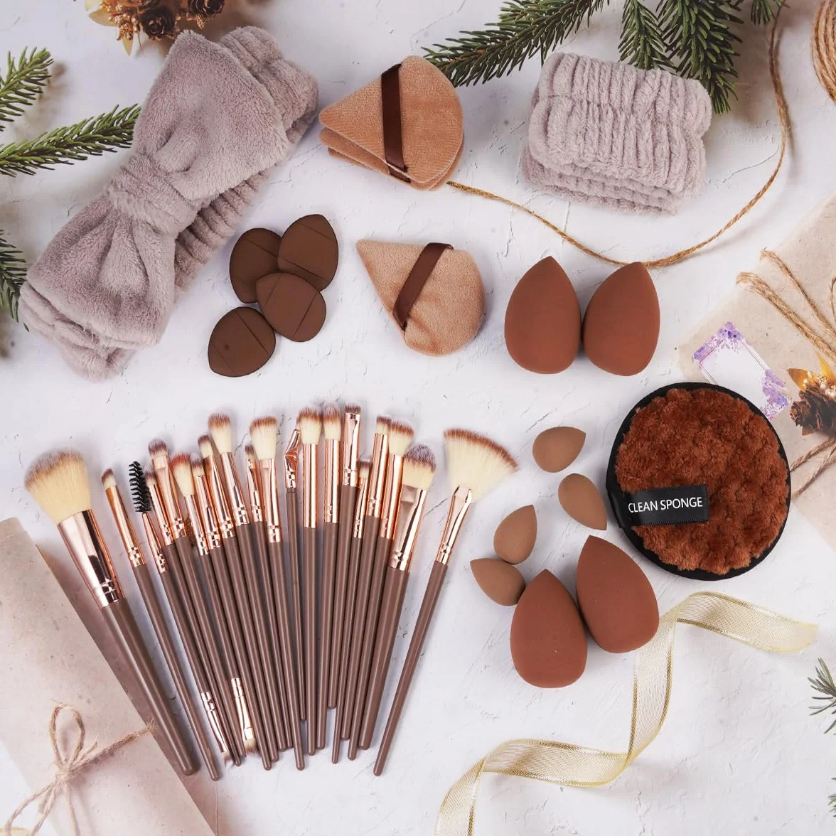 Ensemble De 40 Pinceaux De Maquillage Professionnel, Fibres Synthétiques, Fond De Teint Mélangé