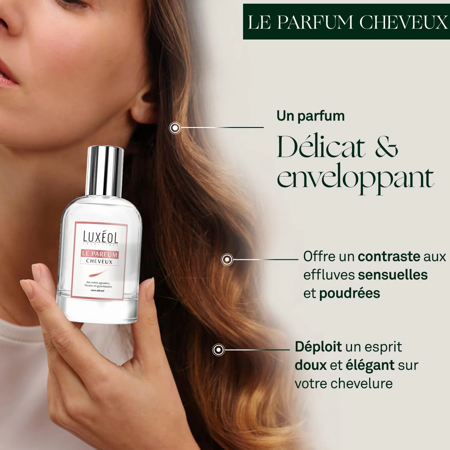 LUXÉOL Le Parfum Cheveux Aux Notes Fruitées Florales Gourmandes Formule Sans Alcool Fabriqué En France 50 ml