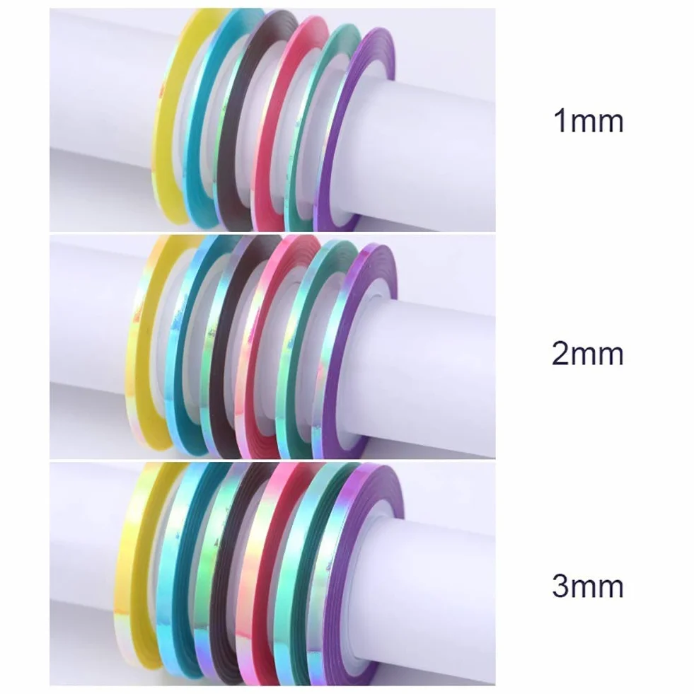 Nail Art Autocollant 6 Rouleaux DIY Manucure Rayures Bandes Ligne Stickers Décoration