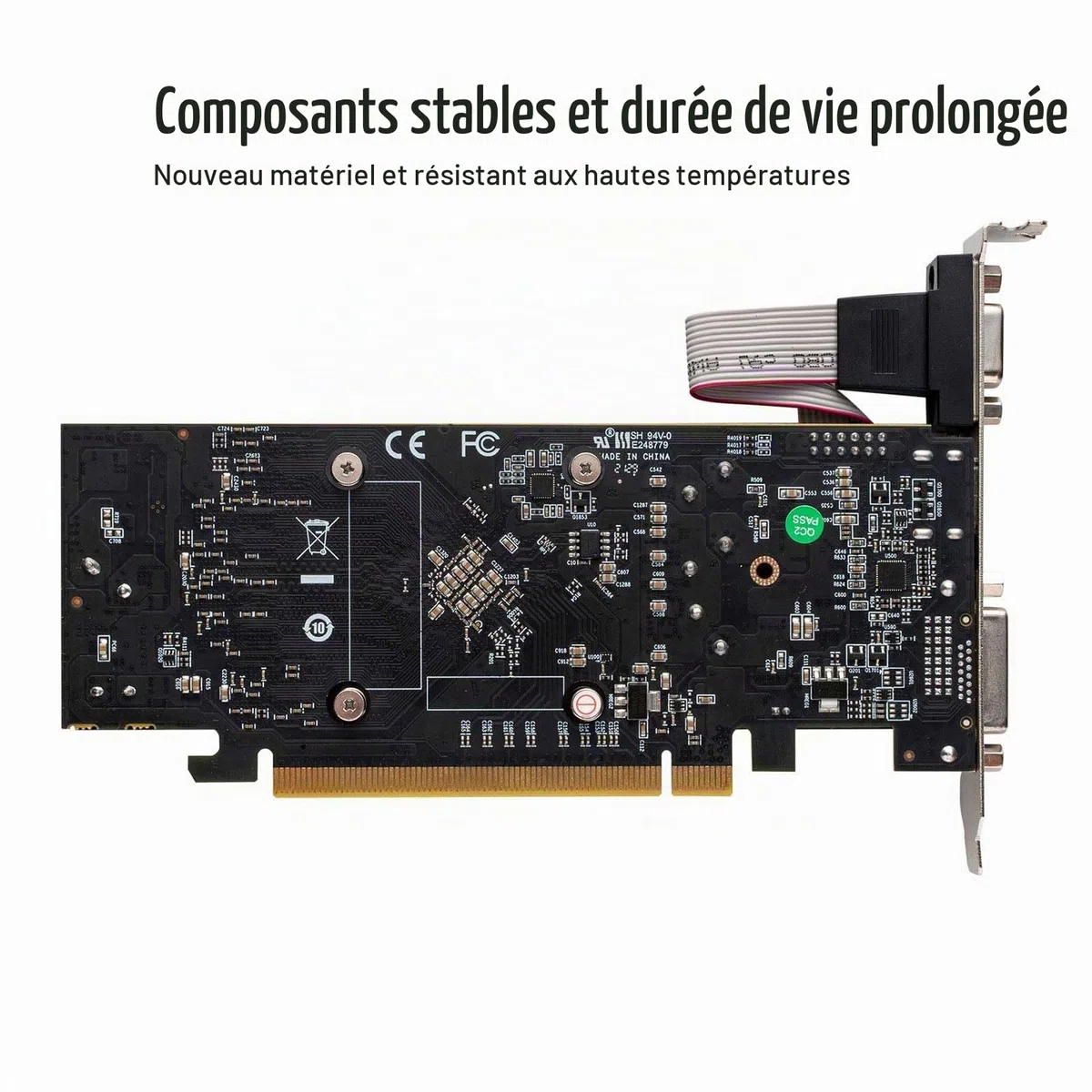 Radeon RX 550 Low Profile Carte Graphique, 4 Go GDDR5 128-bit, VGA DVI-D HDMI, PC Video Card, Affichage 4K, DirectX 12