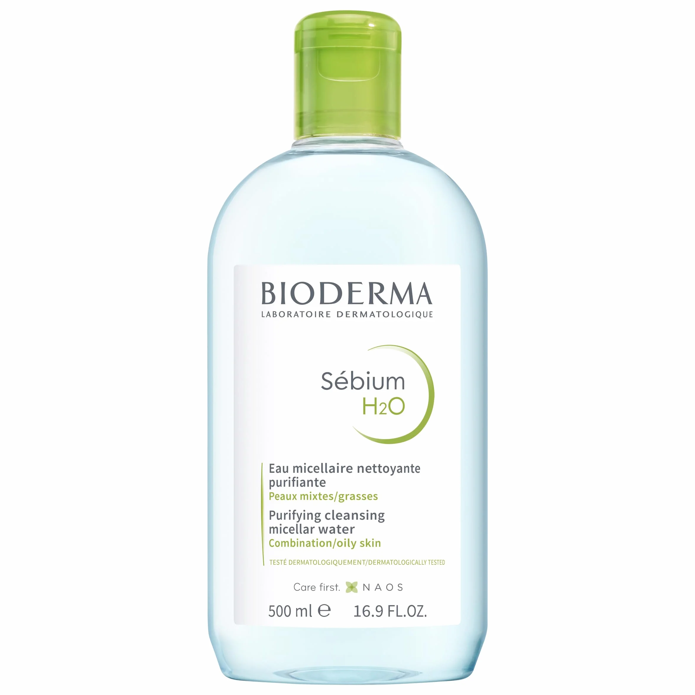 BIODERMA Sébium H2O Eau micellaire dermatologique 500 ml pour peaux mixtes à grasses