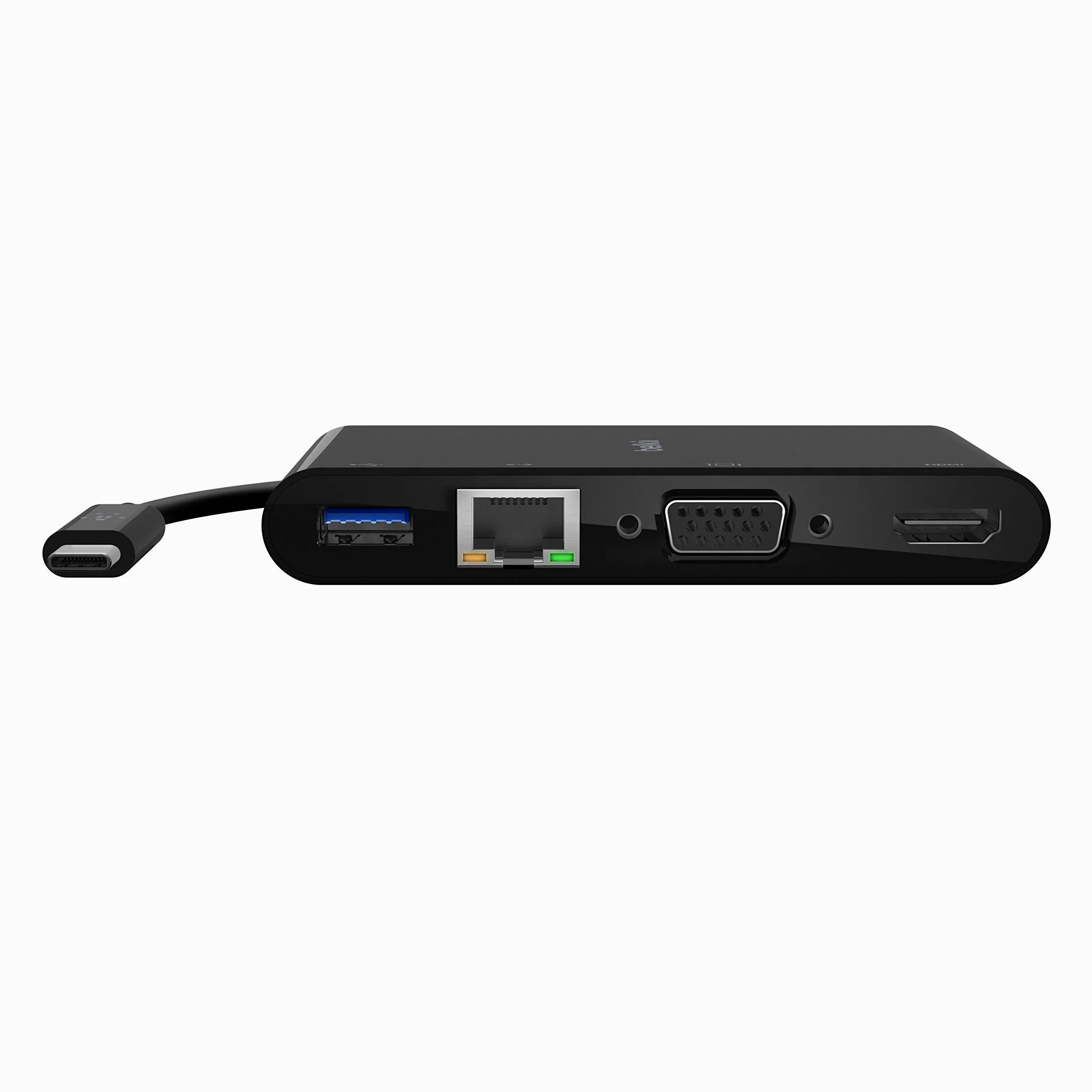 Belkin USB-C Multimedia Adapter (GBE, HDMI, VGA, USB-A), BLK