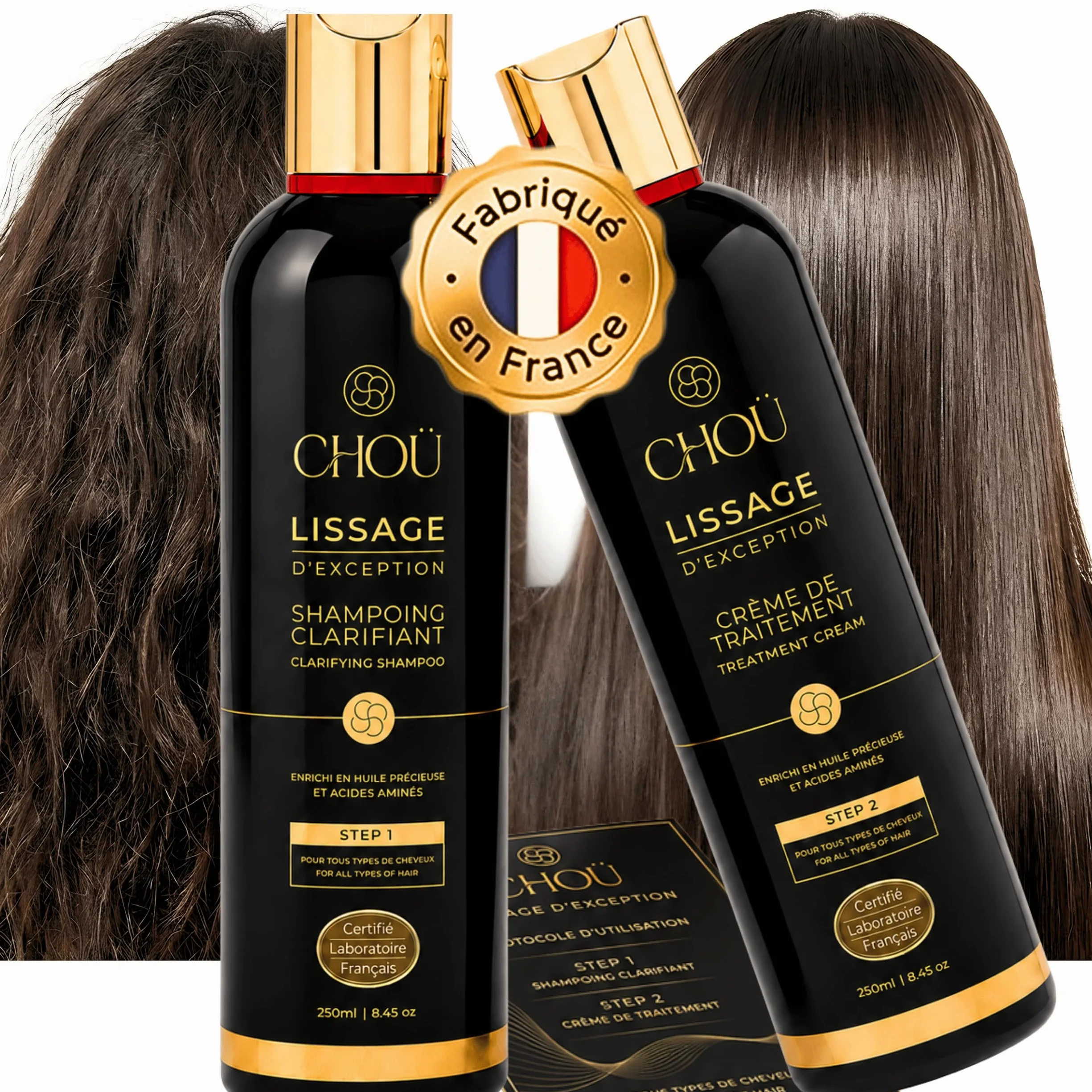 Kit professionnel lissage brésilien keratine premium 250ml sans formol 3-4 applications femmes enceintes enfants Fabriqué France
