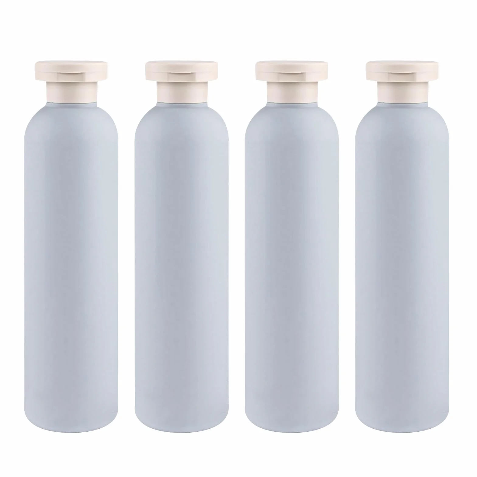 Bouteilles de Lotion à Presser 260ml 4 Pièces Étanches Rechargeables Bouchon à Rabat Portable Voyage Bleu