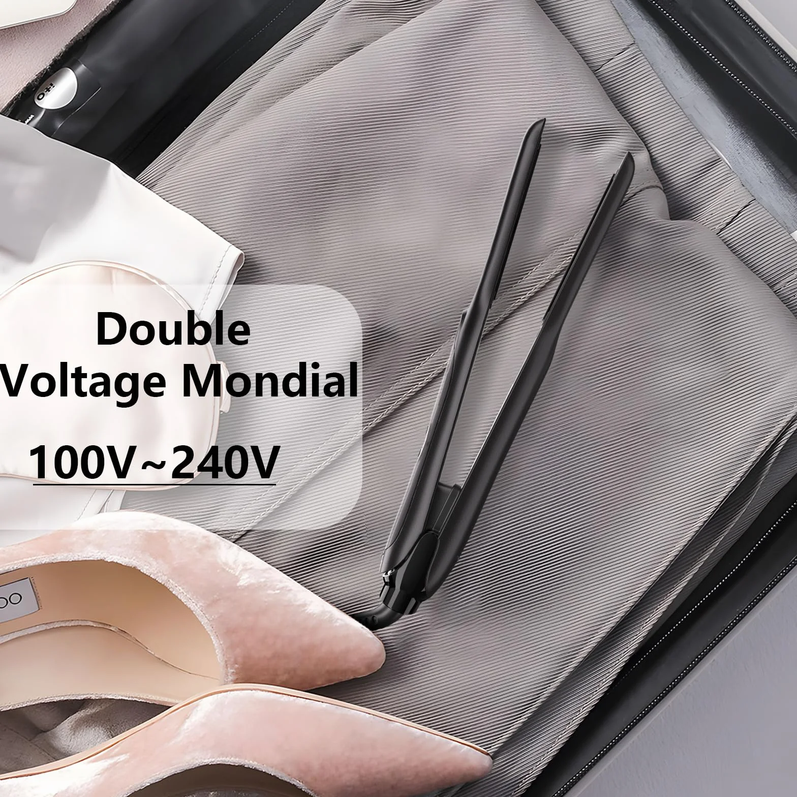 Mini lisseur cheveux court DSHOW, double voltage température réglable, arrêt automatique, chauffe rapide 15s