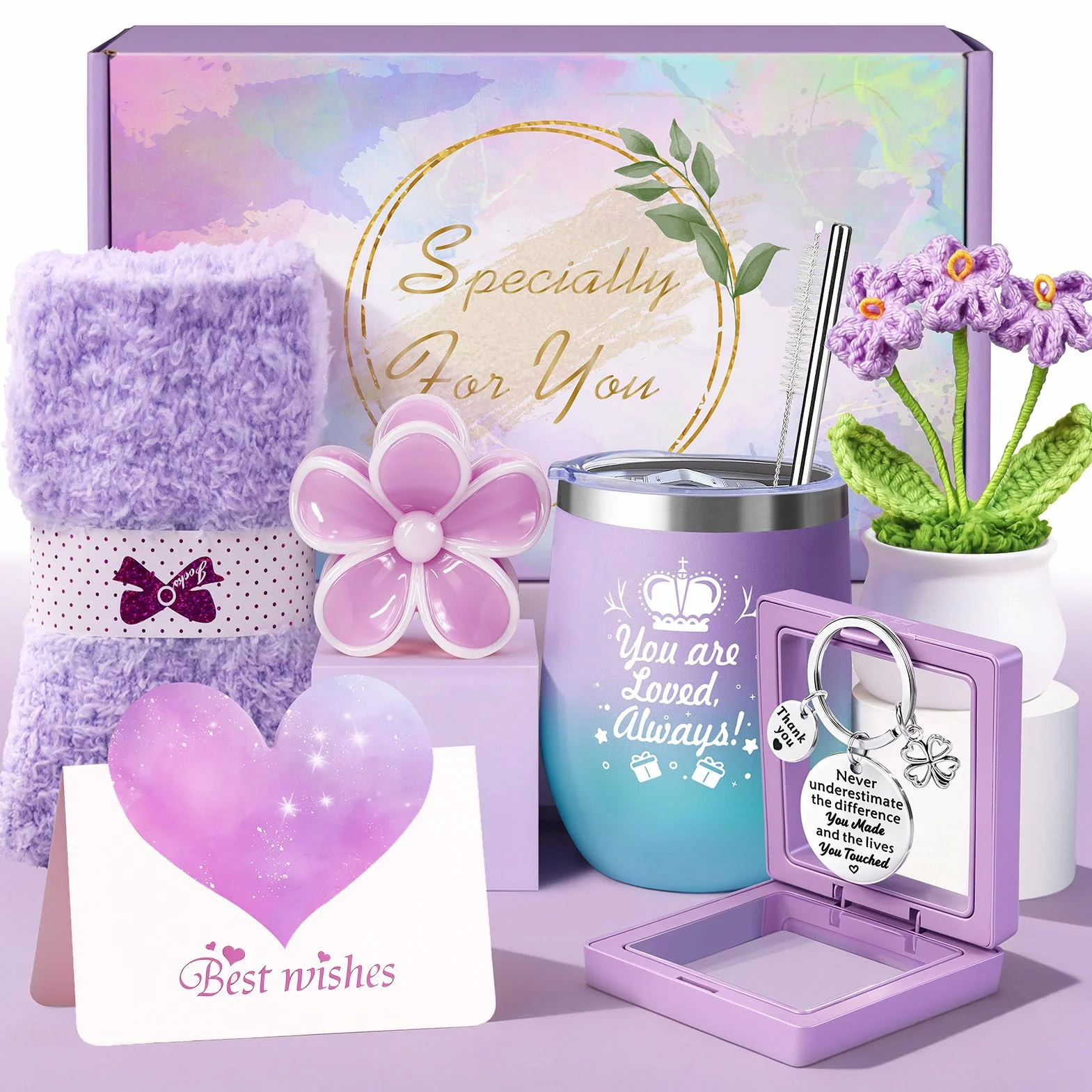 LIVEHITOP Coffret Cadeau Femme Personnalisé 7 Pièces Mug Isotherme