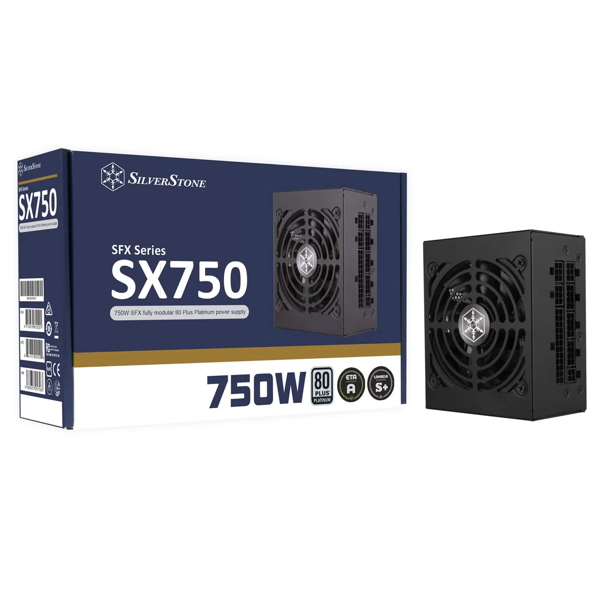 SilverStone Technology SST-SX750-PT - Série SFX, 750W 80 Plus Platine Alimentation PC, Bruit réduit, 92mm