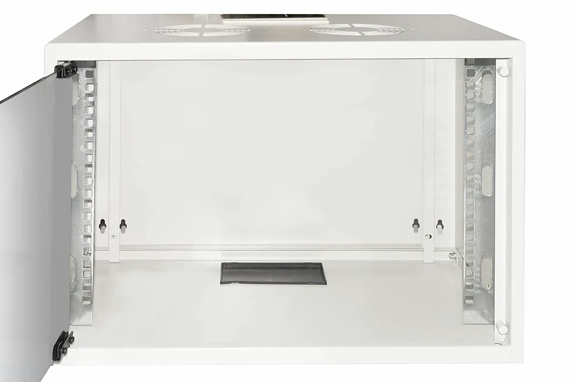 Link LK1907U30E Armoire Rack 19" DISSEMBLÉ 6 UNITÉ Mur pour RÉSEAUX (A) 370 X (L) 540 X (P) 300 mm, Gris, Porte Verre