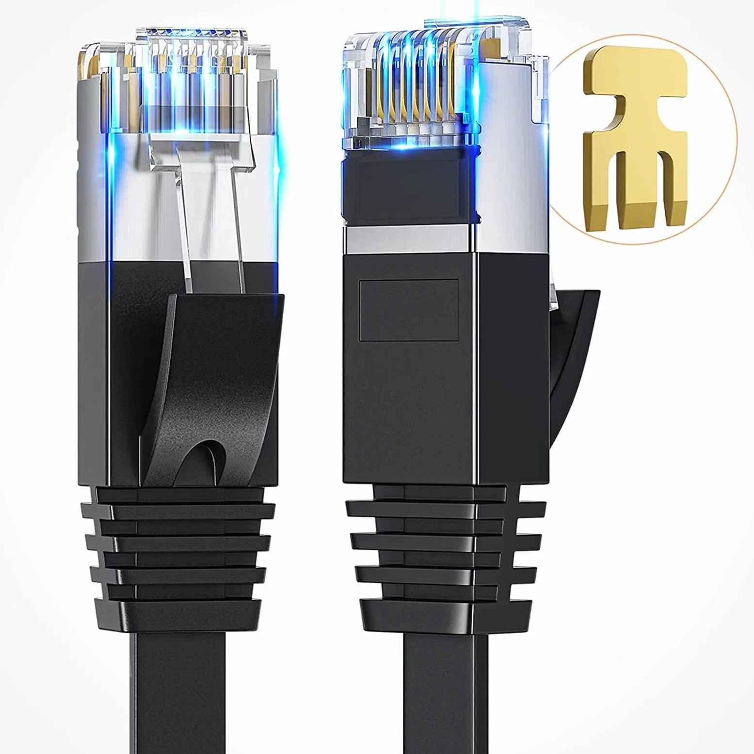Câble Ethernet Cat 6 de 0,9 m, 1,8 m, 3 m, 4,6 m, 6 m, 9 m, 15 m, 30 m, 30 m, connecteurs RJ45, câble LAN professionnel, blindé pour une utilisation en intérieur et en extérieur (30 m - CAT6)