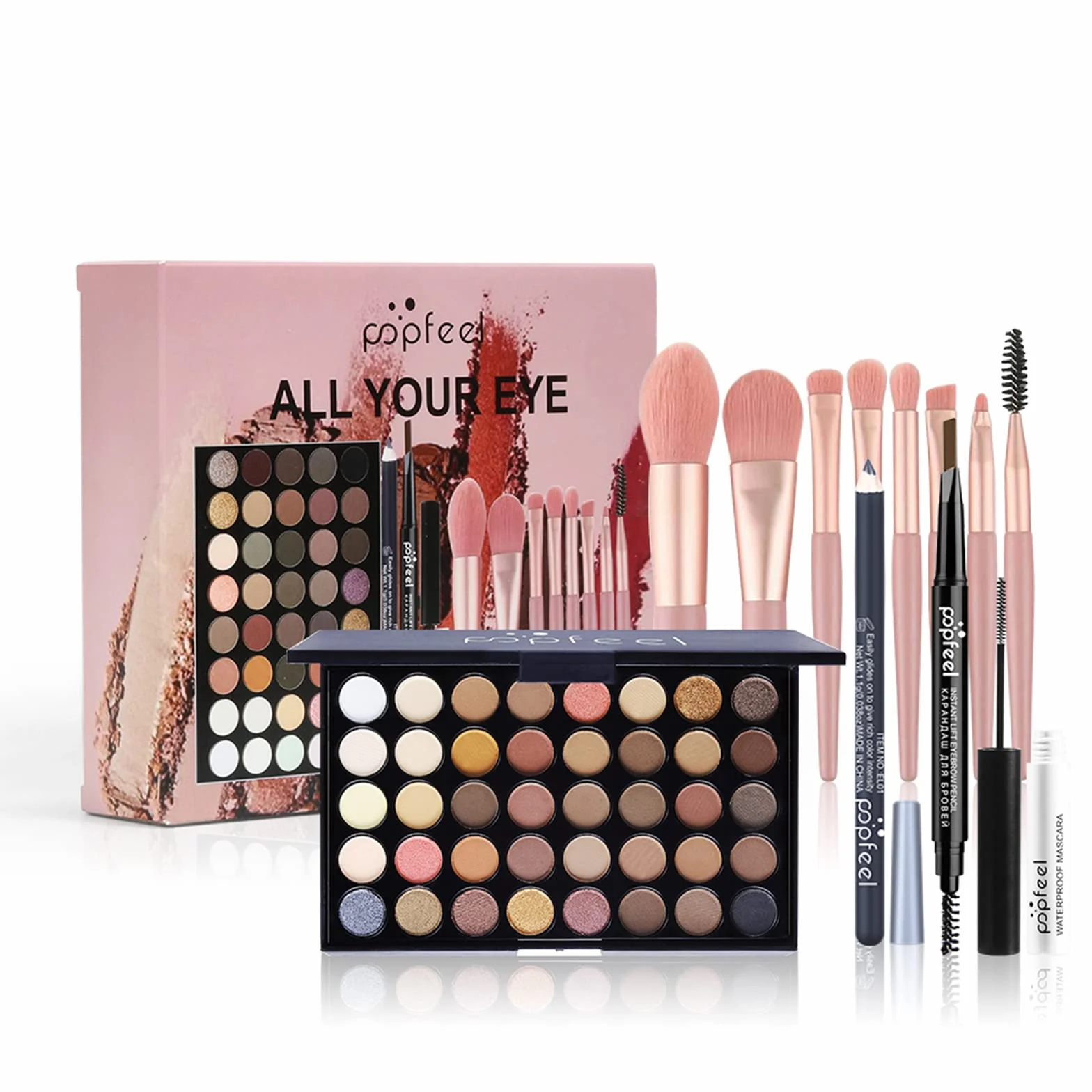 Joyeee Kit de maquillage tout-en-un pour filles Coffret cadeau cosmétiques palette fards à paupières mascara